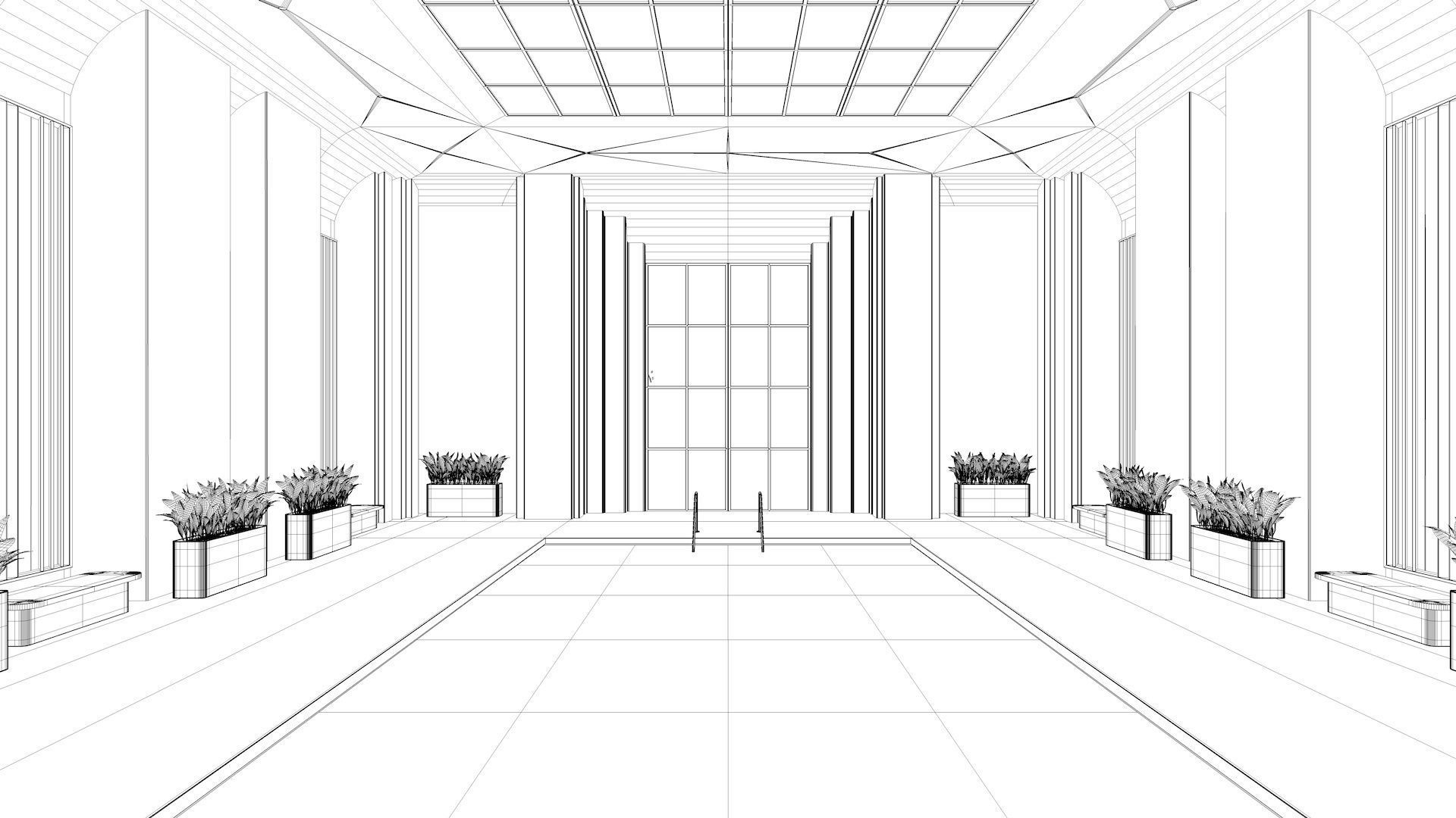 Luxury Resort Indoor Pool 3D model_5