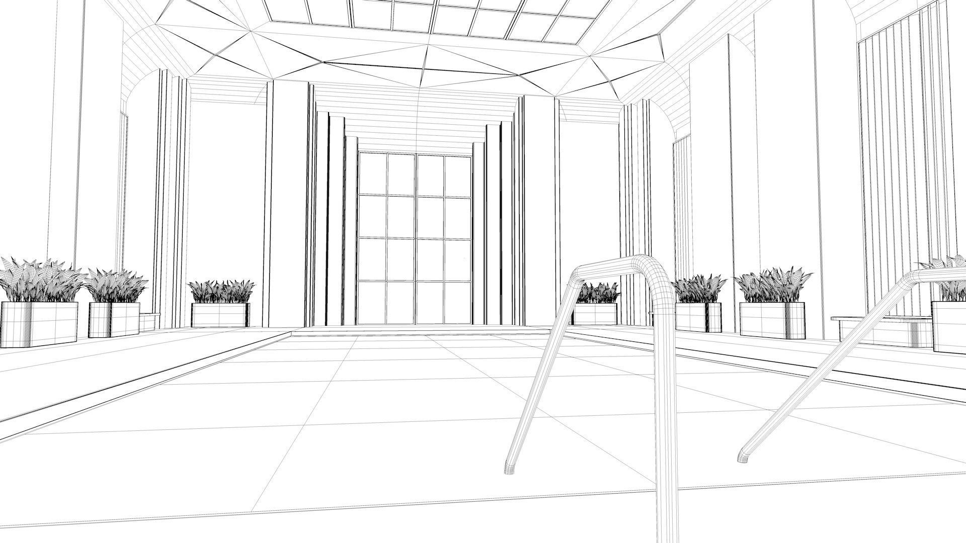 Luxury Resort Indoor Pool 3D model_7