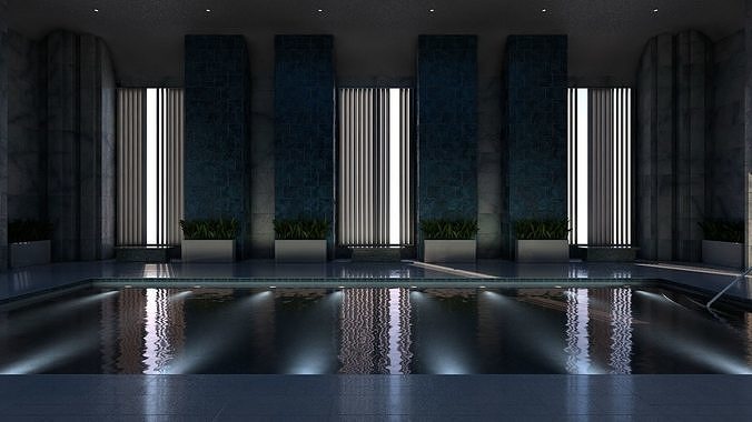Luxury Resort Indoor Pool 3D model