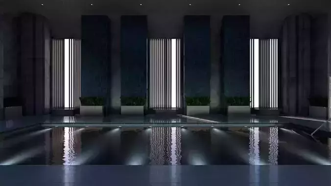 Luxury Resort Indoor Pool 3D model