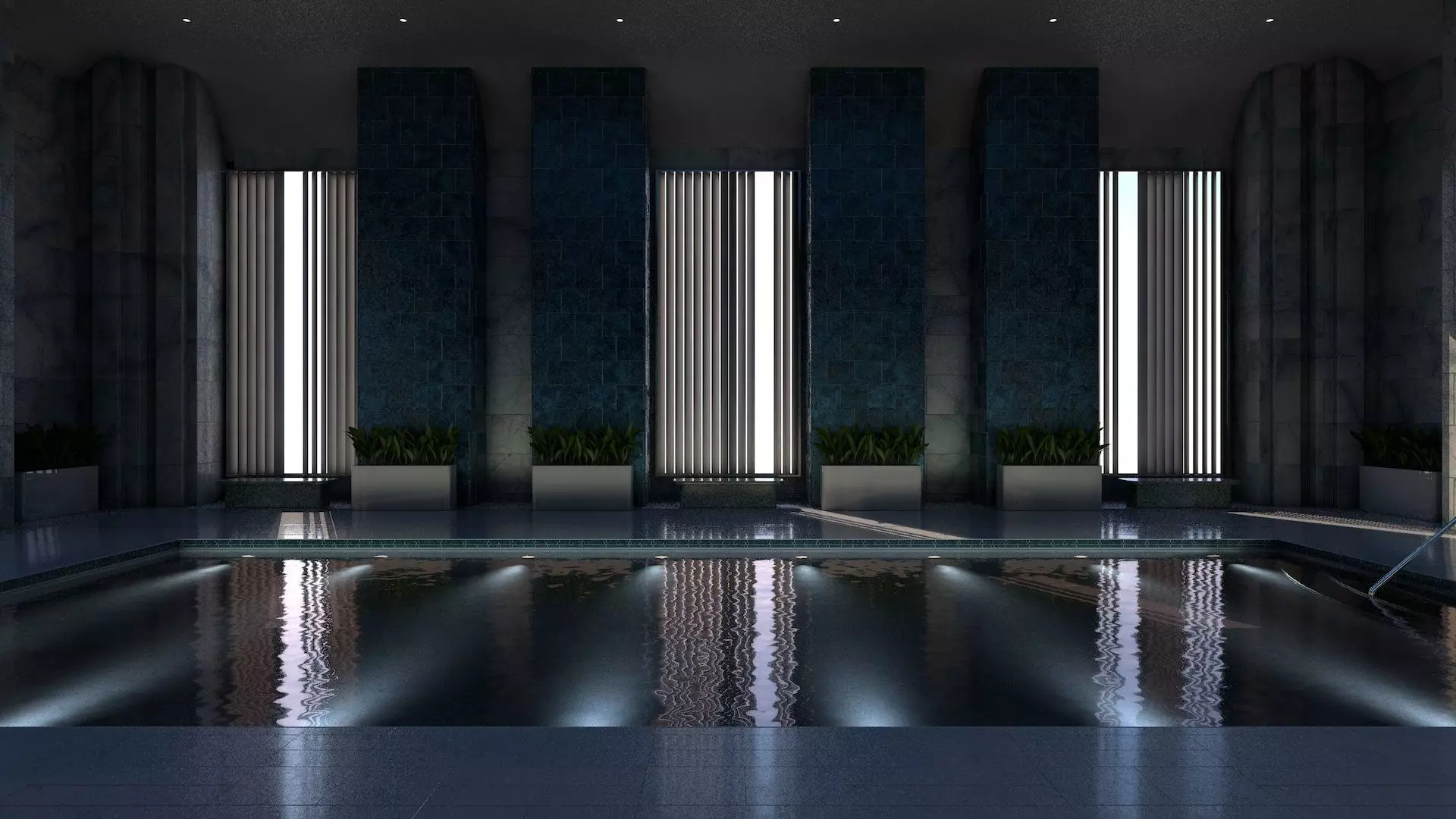 Luxury Resort Indoor Pool 3D model_0