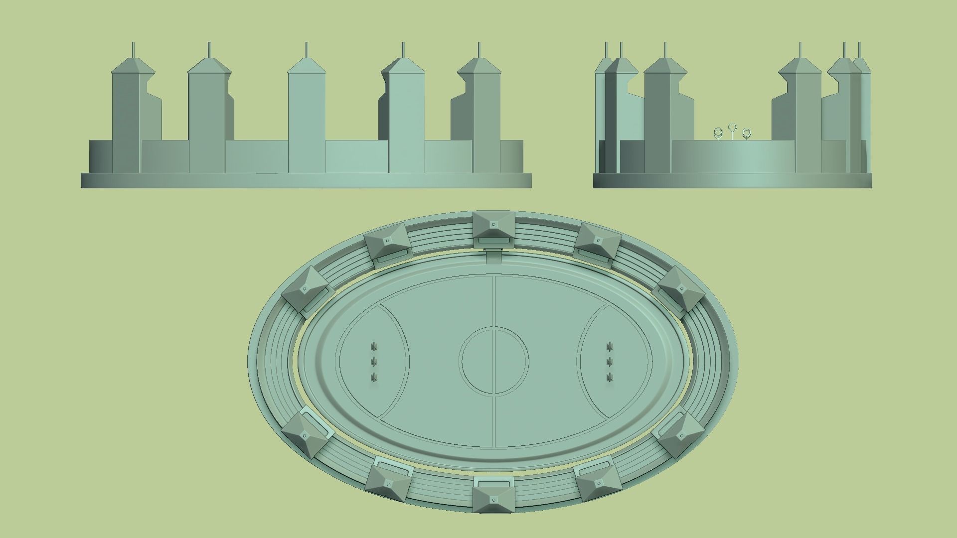Hogwarts - Quidditch Field - STL Miniature - Harry Potter 3D print model_24