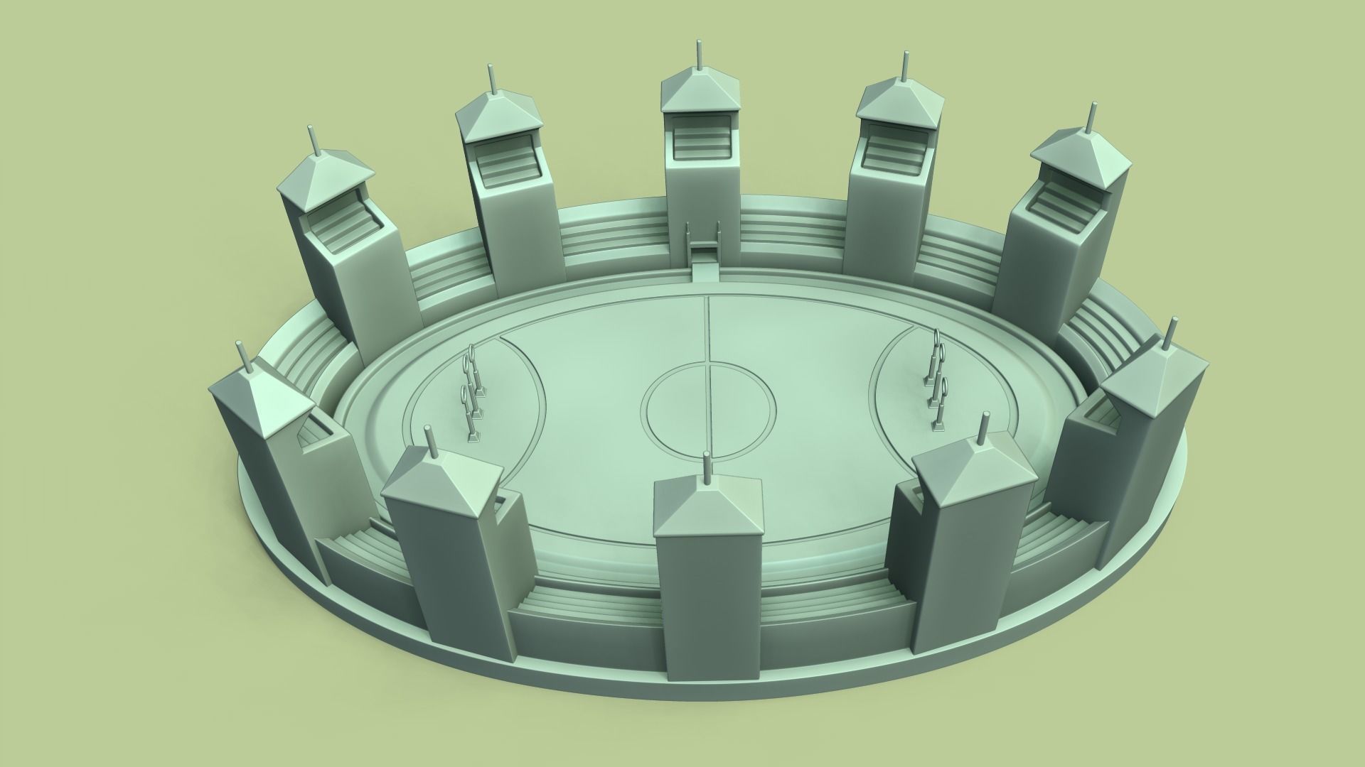 Hogwarts - Quidditch Field - STL Miniature - Harry Potter 3D print model_2