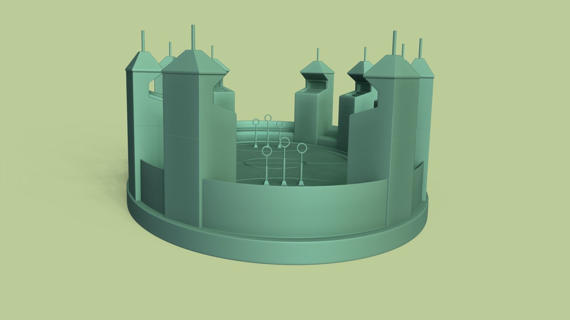 Hogwarts - Quidditch Field - STL Miniature - Harry Potter 3D print model_7