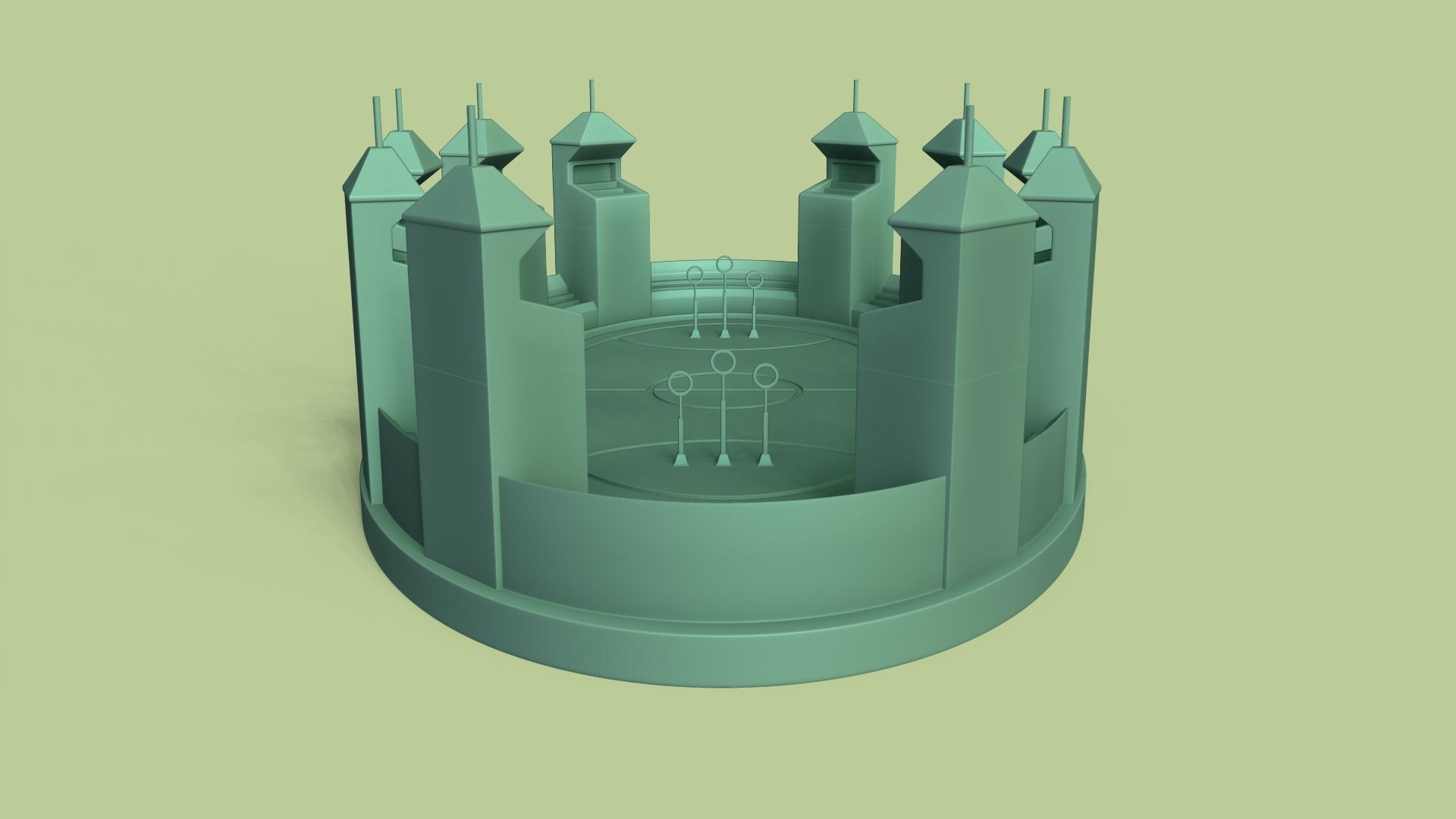 Hogwarts - Quidditch Field - STL Miniature - Harry Potter 3D print model_8