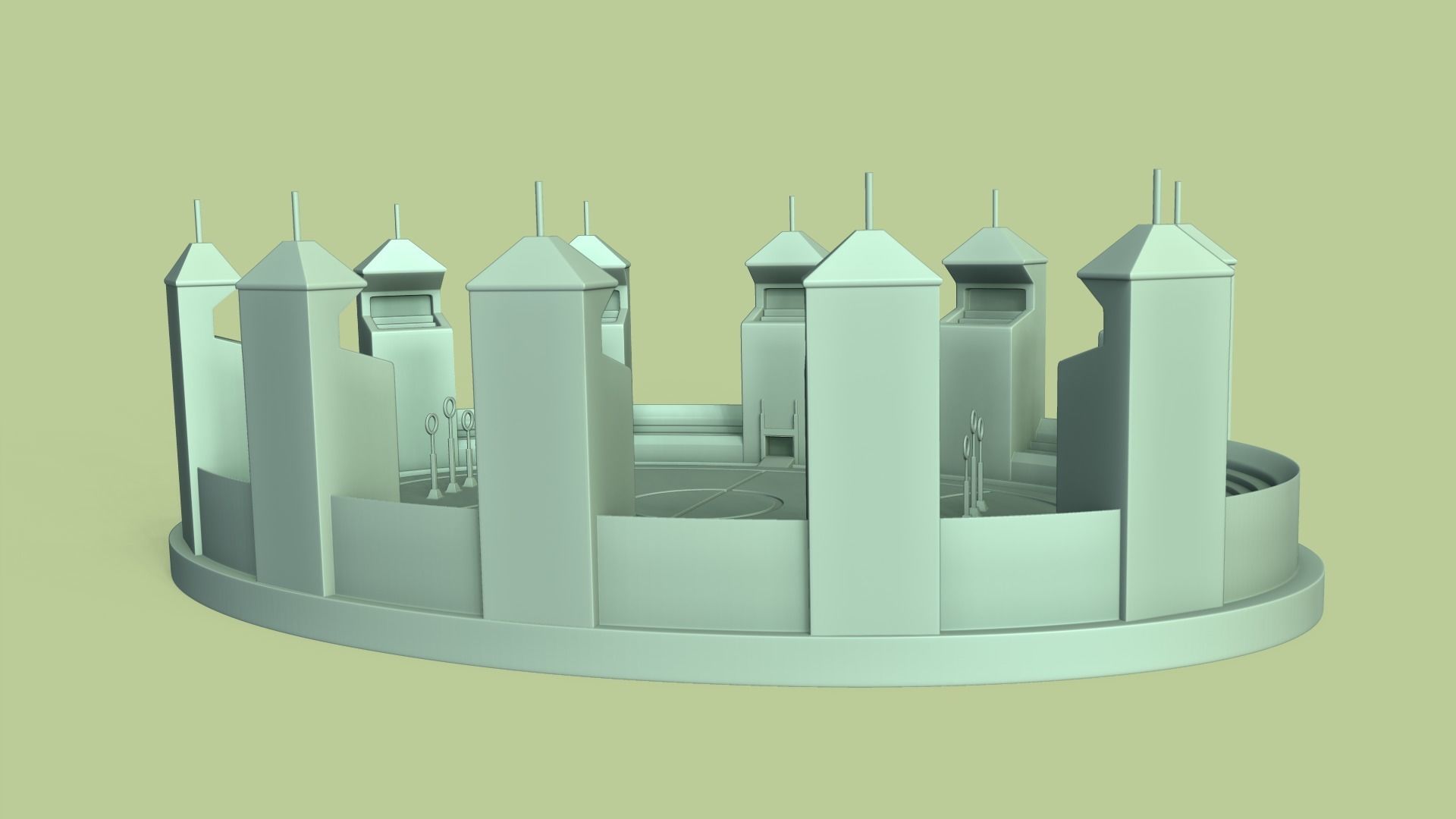 Hogwarts - Quidditch Field - STL Miniature - Harry Potter 3D print model_4