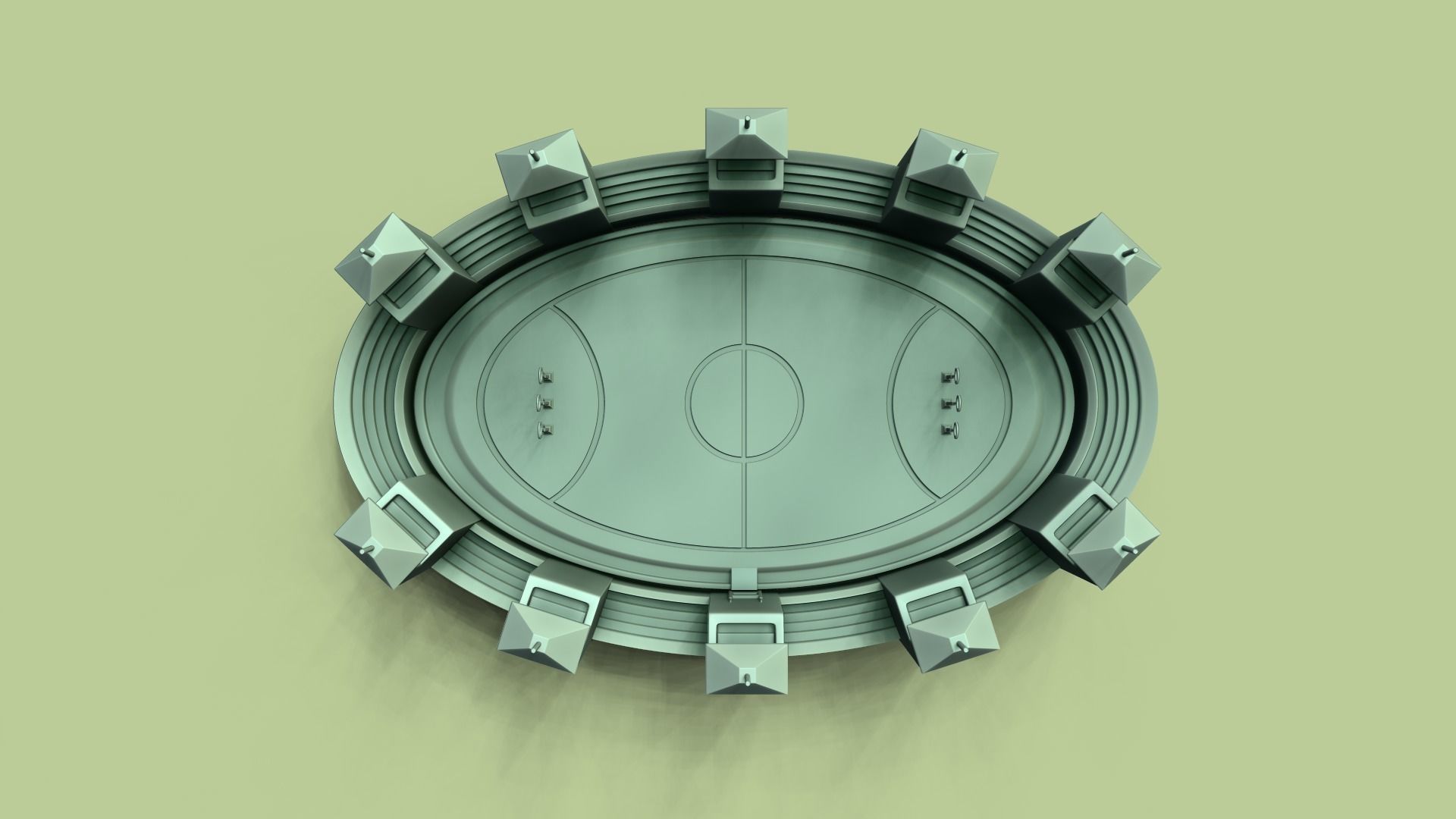 Hogwarts - Quidditch Field - STL Miniature - Harry Potter 3D print model_3
