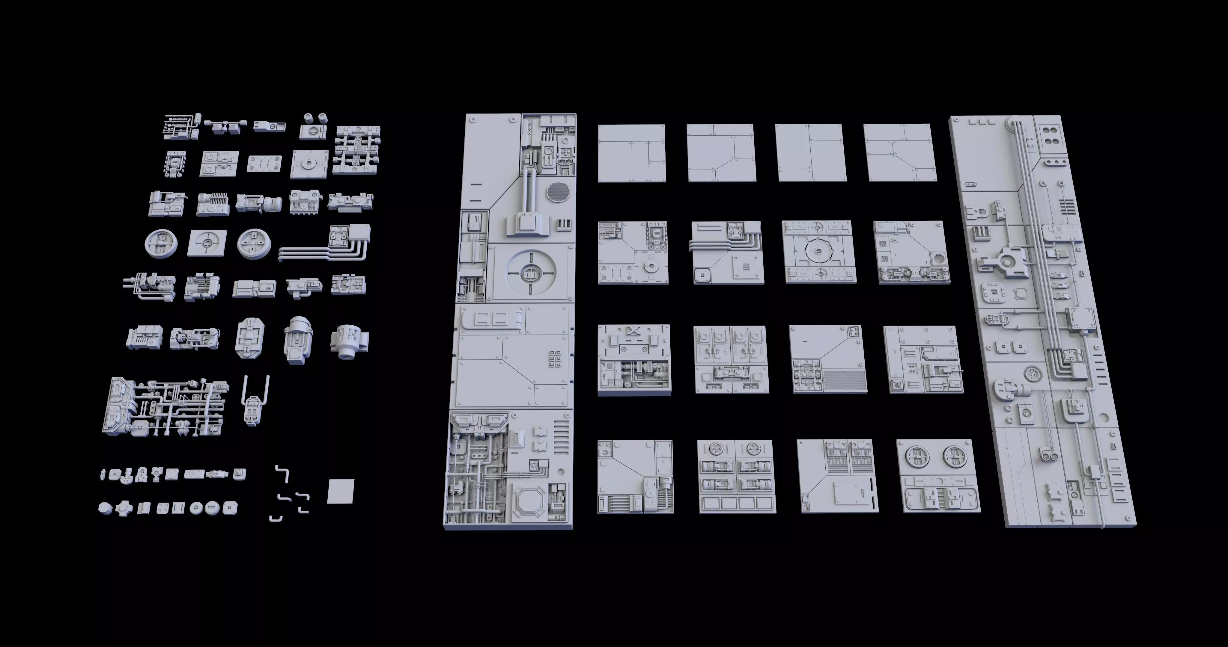 Scifi Greeble Kitbash 3D model_0