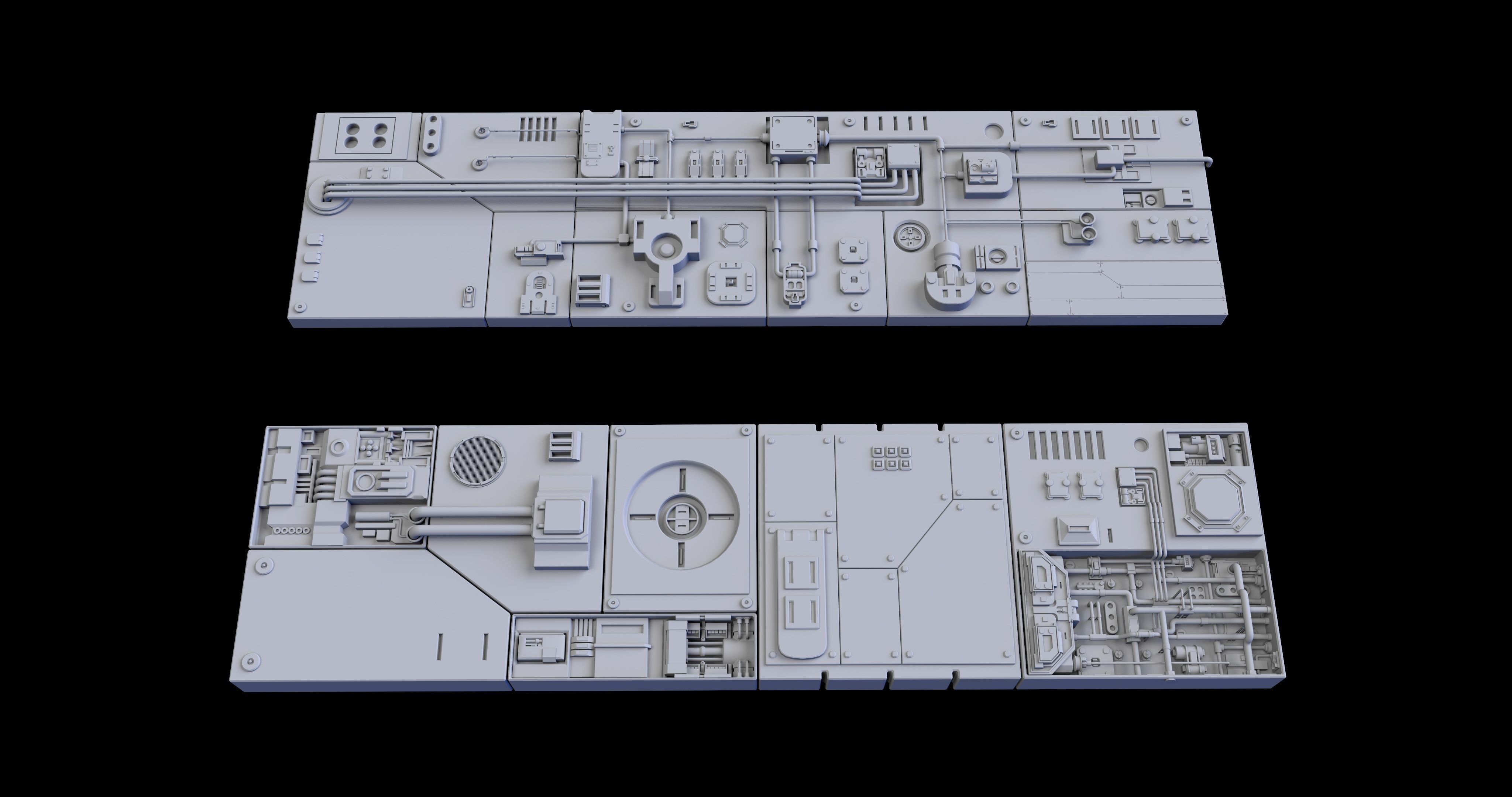 Scifi Greeble Kitbash 3D model_3