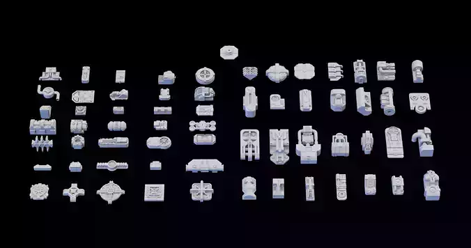 Scifi Greeble Kitbash 3D model