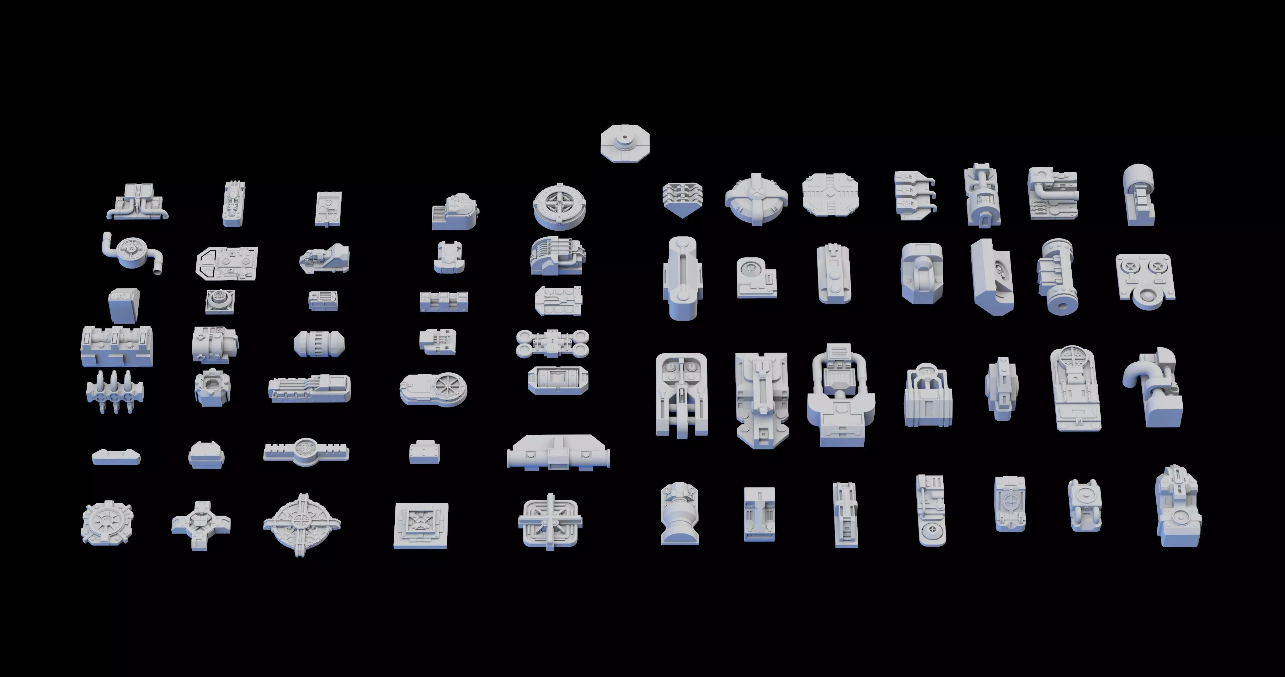 Scifi Greeble Kitbash 3D model_0