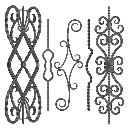 Wrought iron panel No 09 3D model