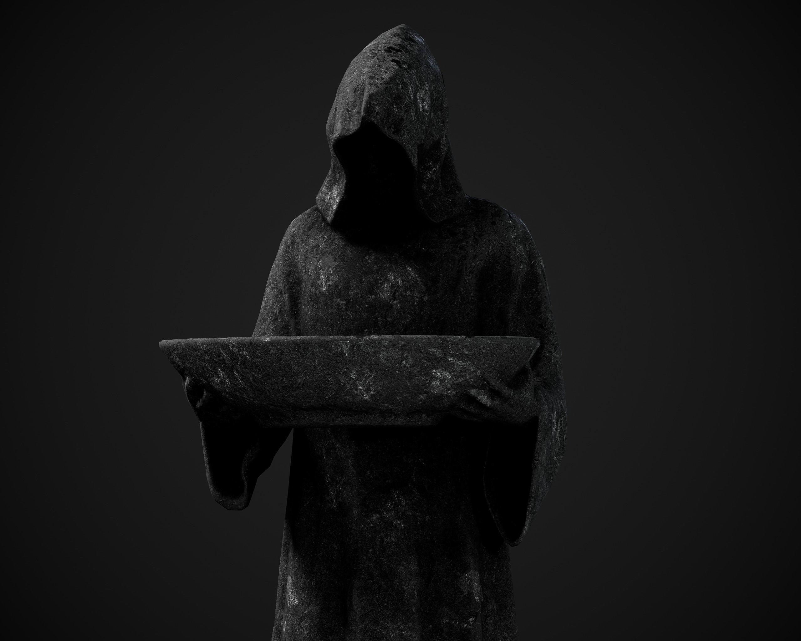 Gotic Monarch Statue  Low-poly 3D model_2