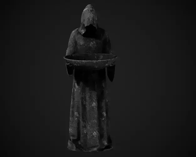 Gotic Monarch Statue  Low-poly 3D model