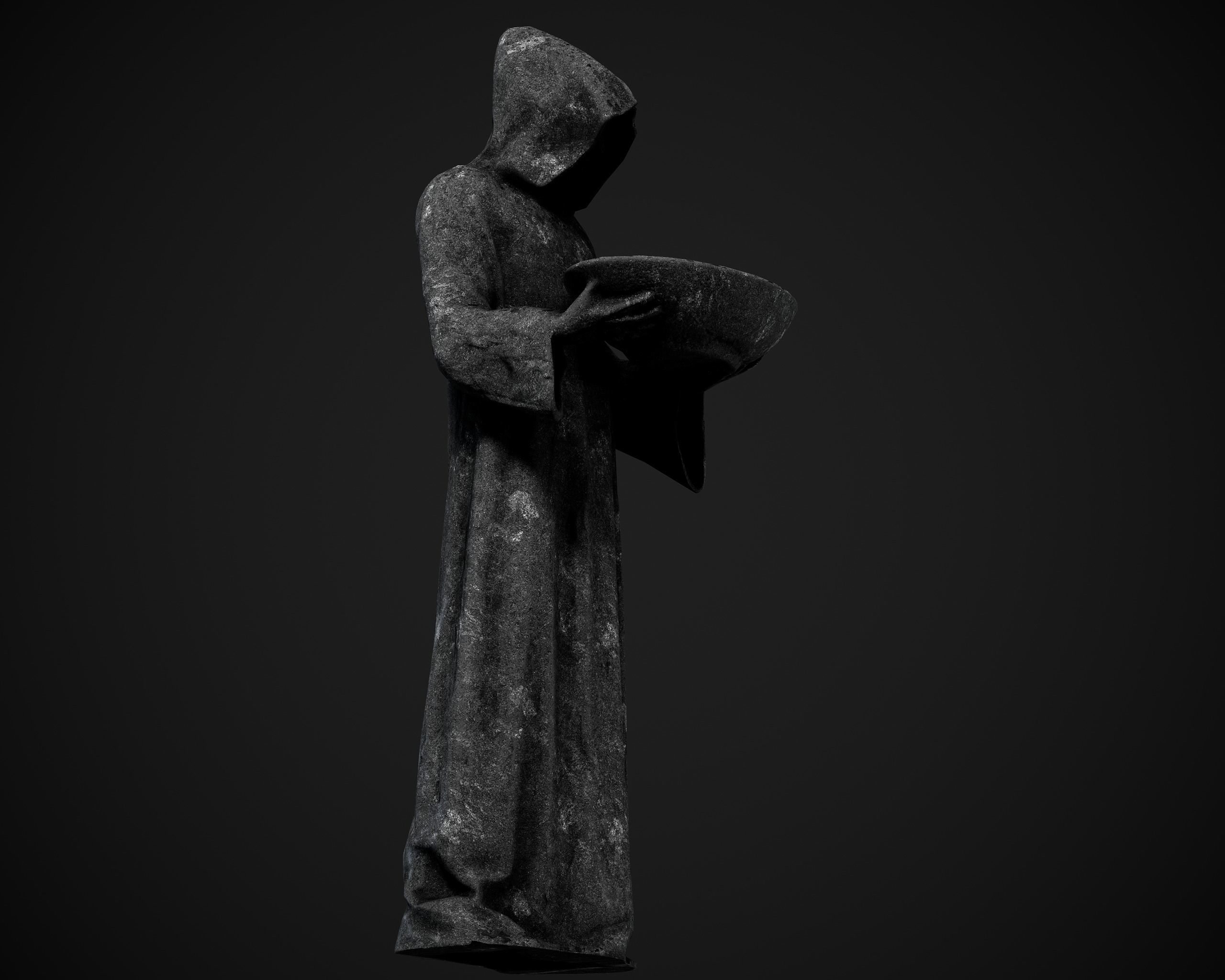Gotic Monarch Statue  Low-poly 3D model_3