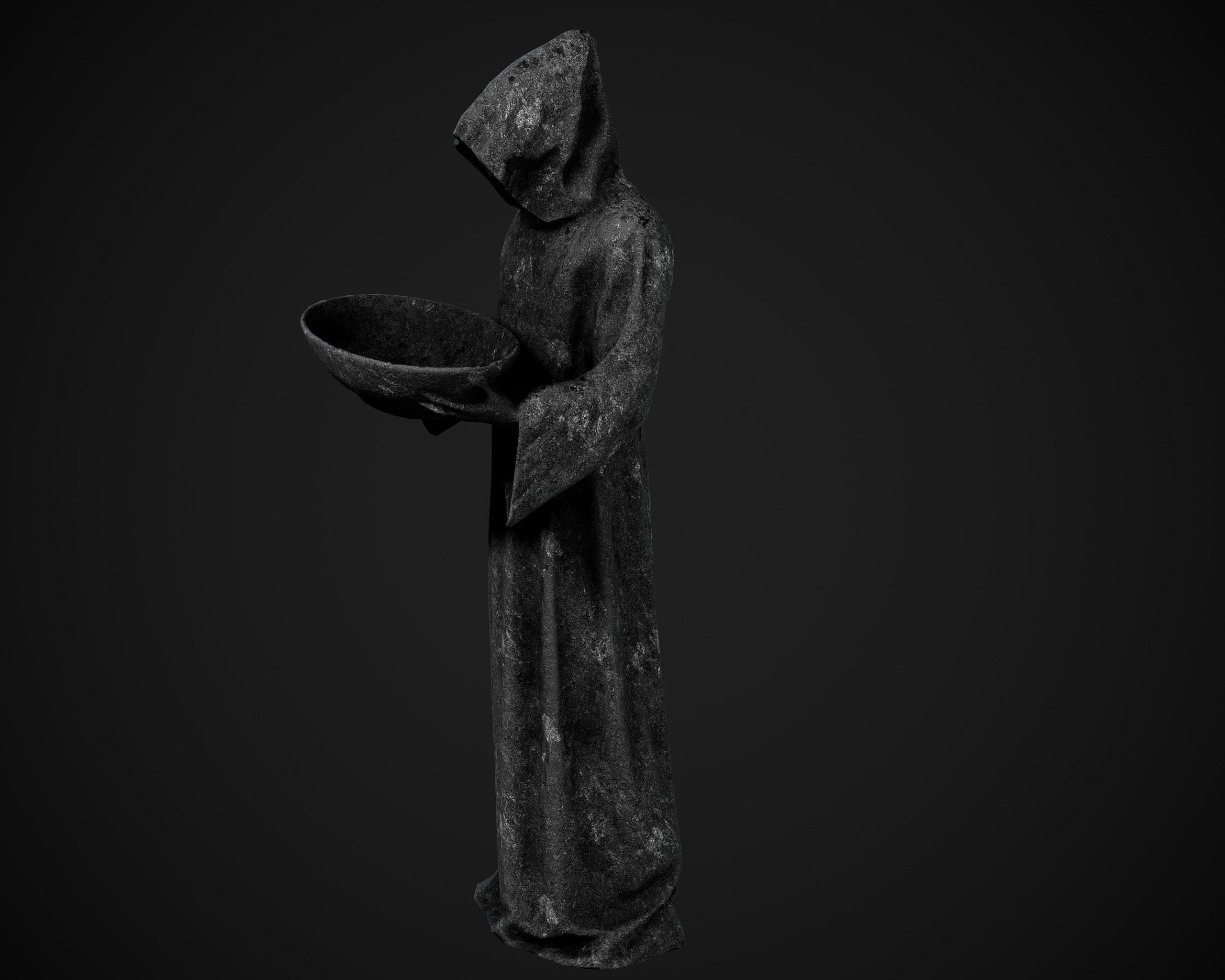 Gotic Monarch Statue  Low-poly 3D model_1