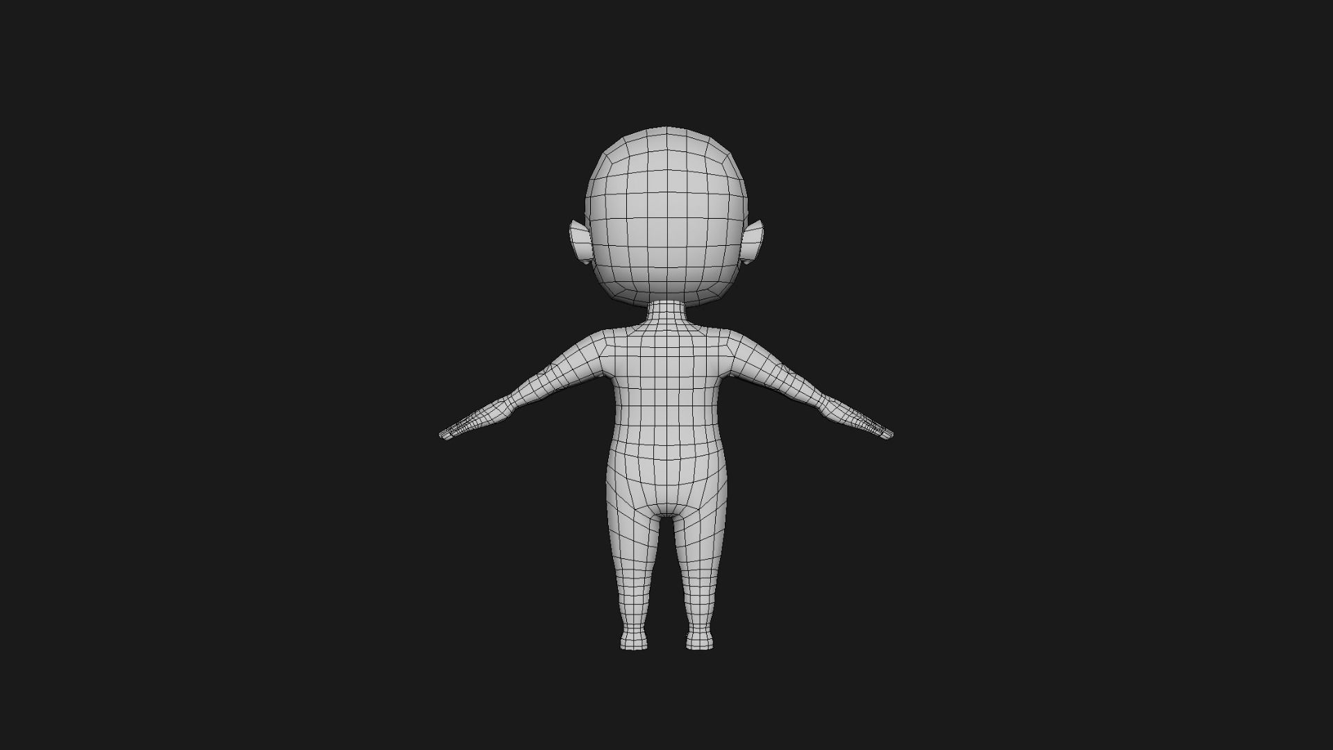 CHARACTER BOY BASE MESH RIGGED Low-poly 3D model_2