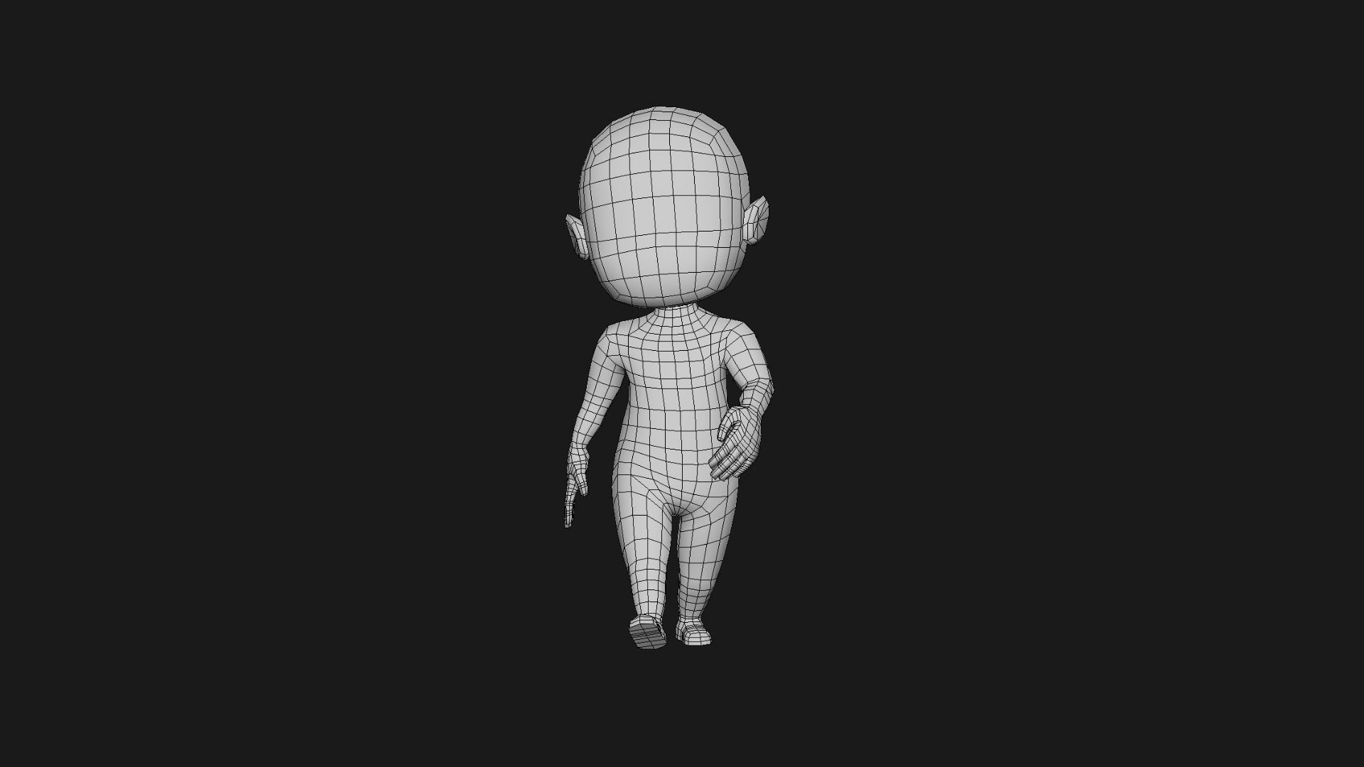 CHARACTER BOY BASE MESH RIGGED Low-poly 3D model_8