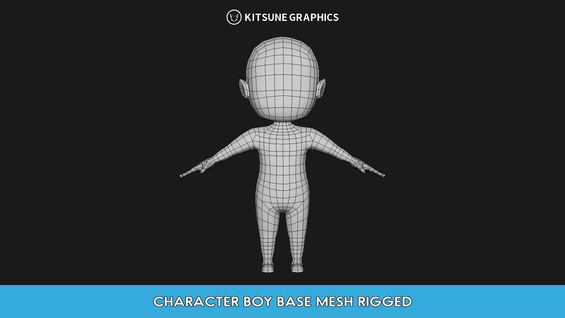 CHARACTER BOY BASE MESH RIGGED Low-poly 3D model_0