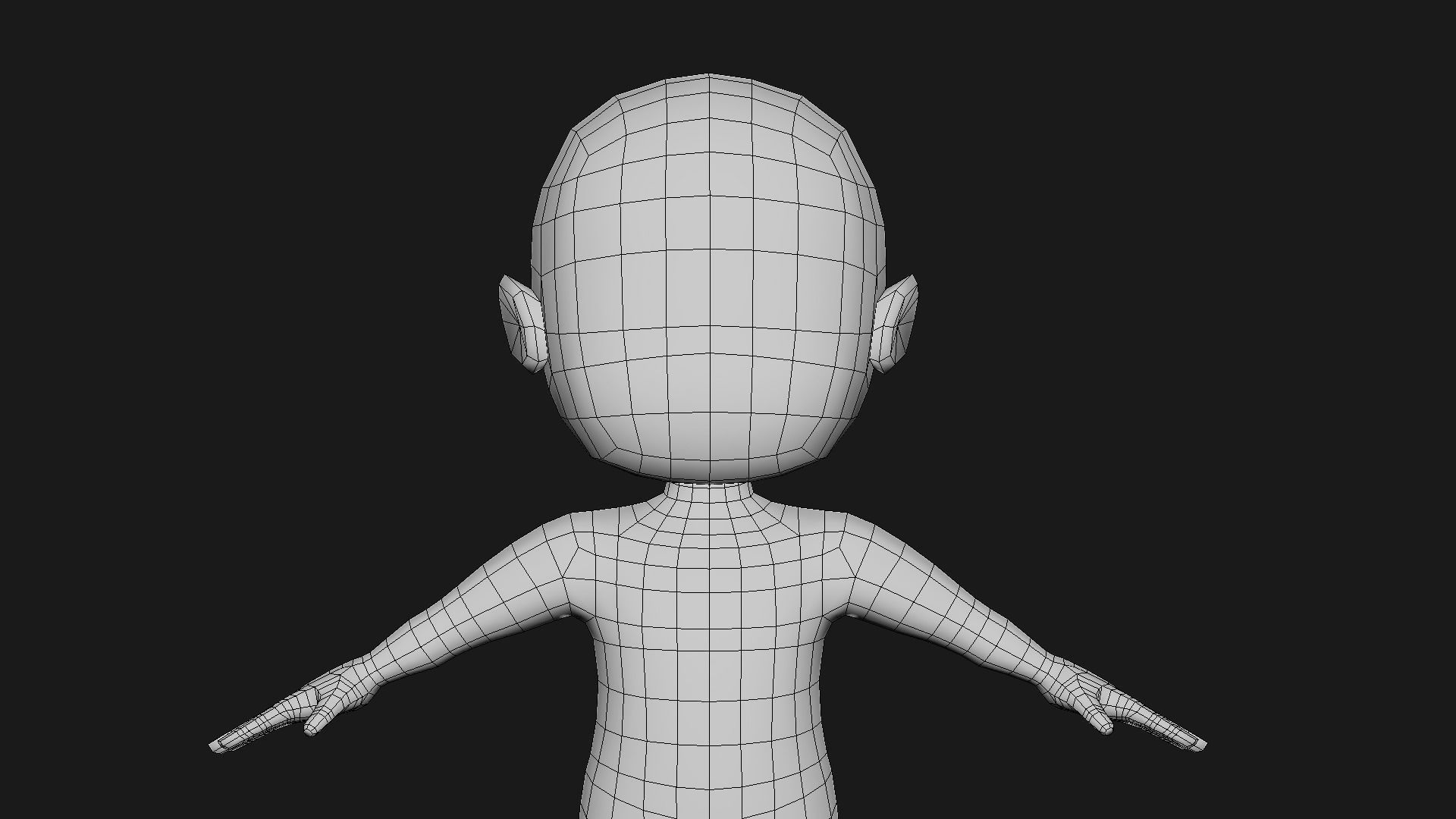 CHARACTER BOY BASE MESH RIGGED Low-poly 3D model_6