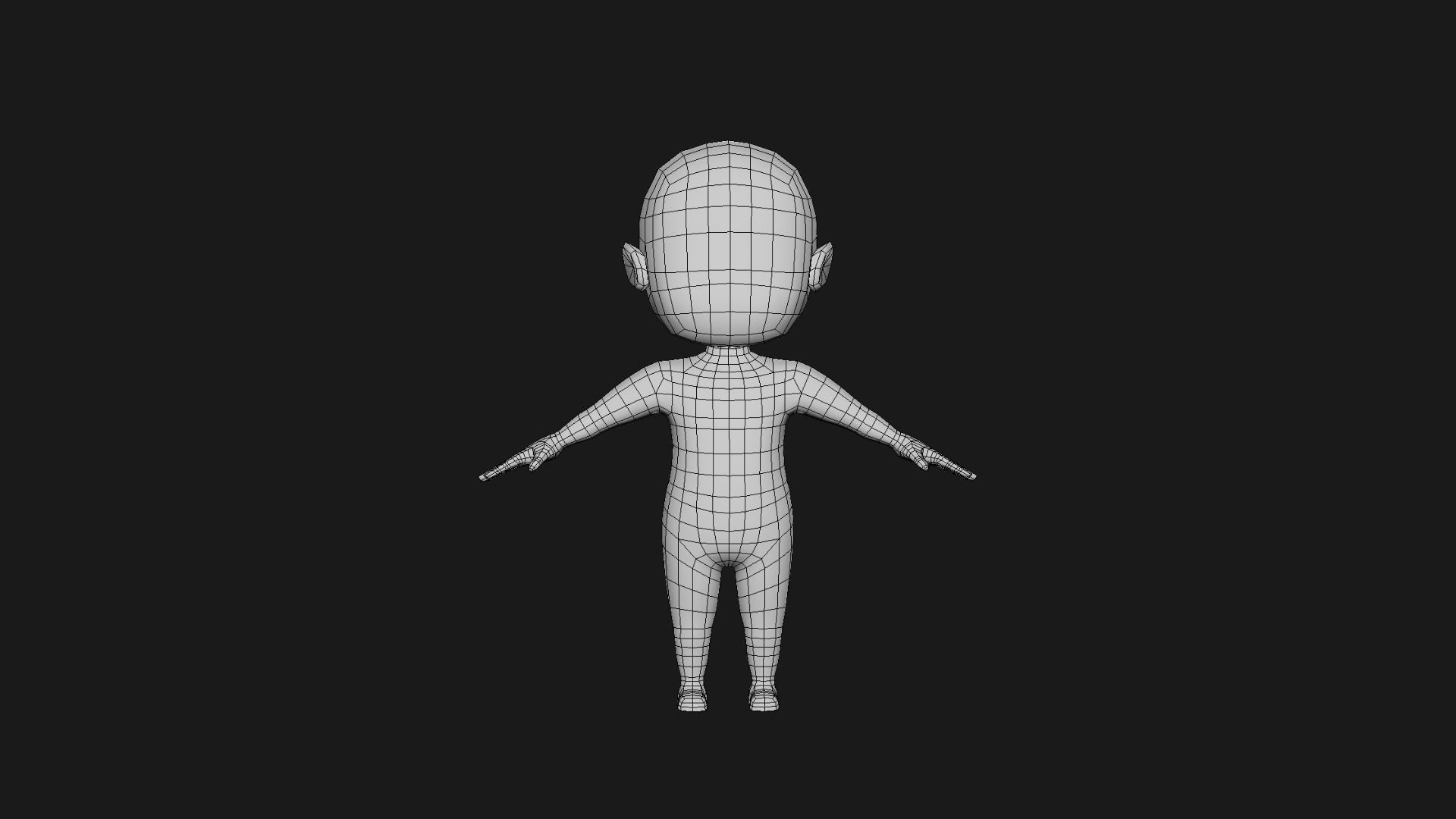 CHARACTER BOY BASE MESH RIGGED Low-poly 3D model_1