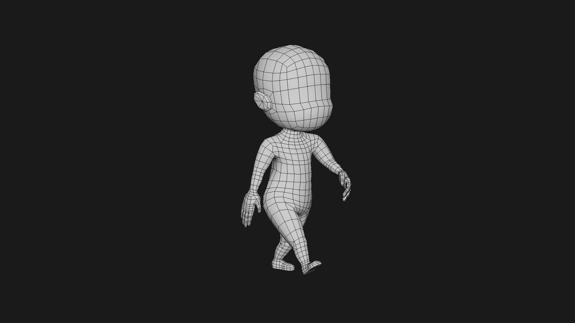 CHARACTER BOY BASE MESH RIGGED Low-poly 3D model_7