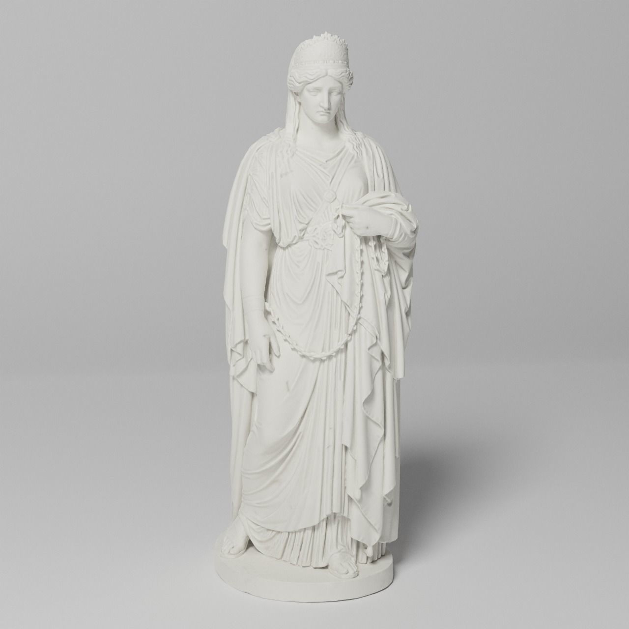 Zenobia in Chains Sculpture VR AR Mobile-ready Game-ready Low-poly 3D model_2