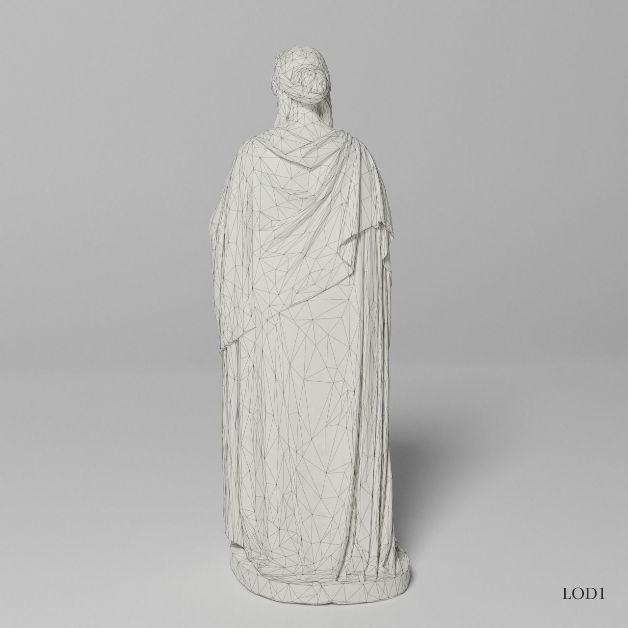 Zenobia in Chains Sculpture VR AR Mobile-ready Game-ready Low-poly 3D model_14