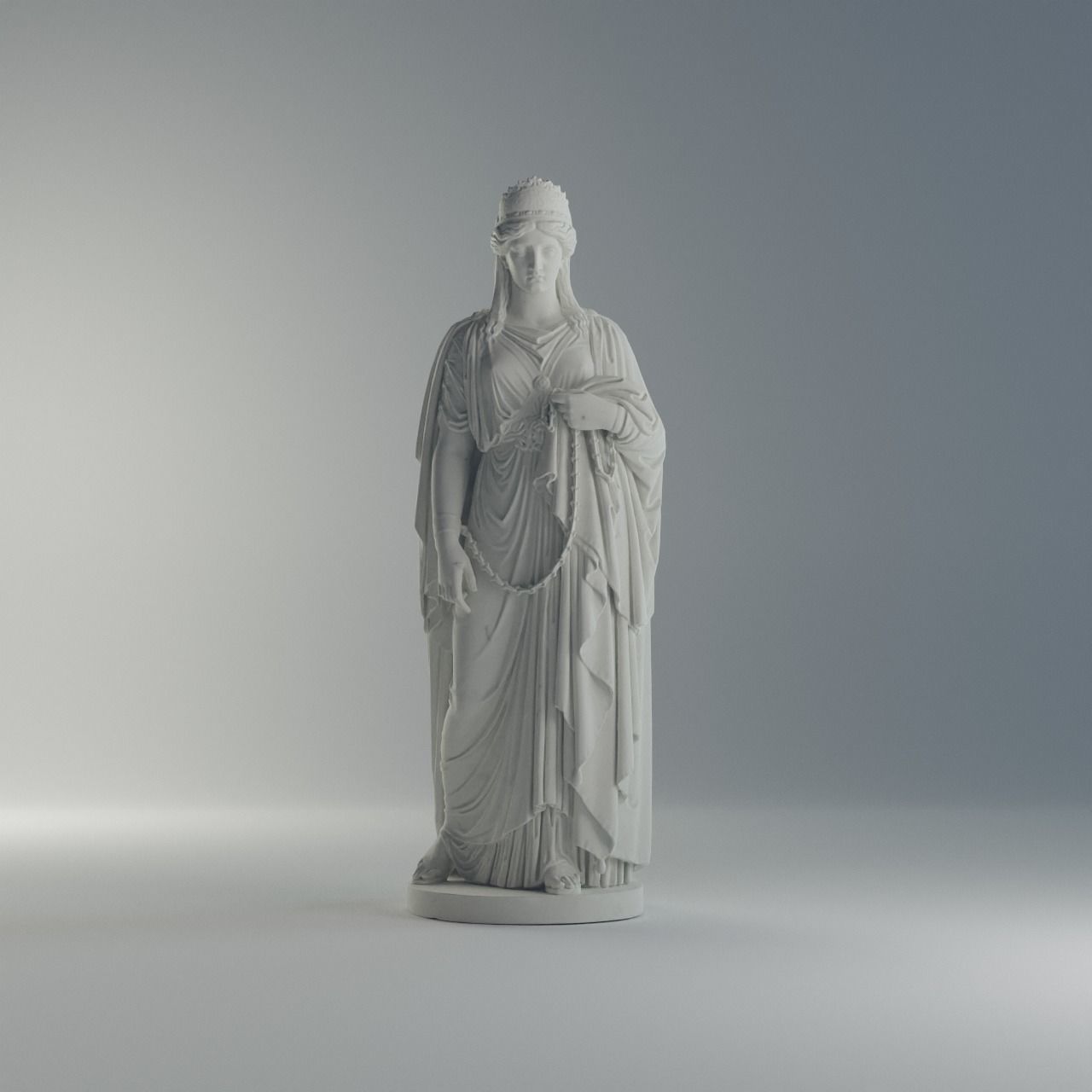 Zenobia in Chains Sculpture VR AR Mobile-ready Game-ready Low-poly 3D model_5