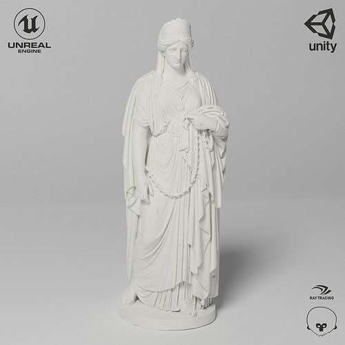 Zenobia in Chains Sculpture VR AR Mobile-ready Game-ready Low-poly 3D model