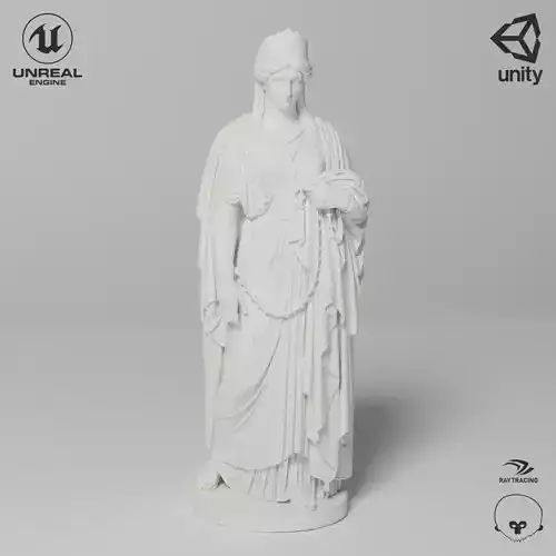 Zenobia in Chains Sculpture VR AR Mobile-ready Game-ready