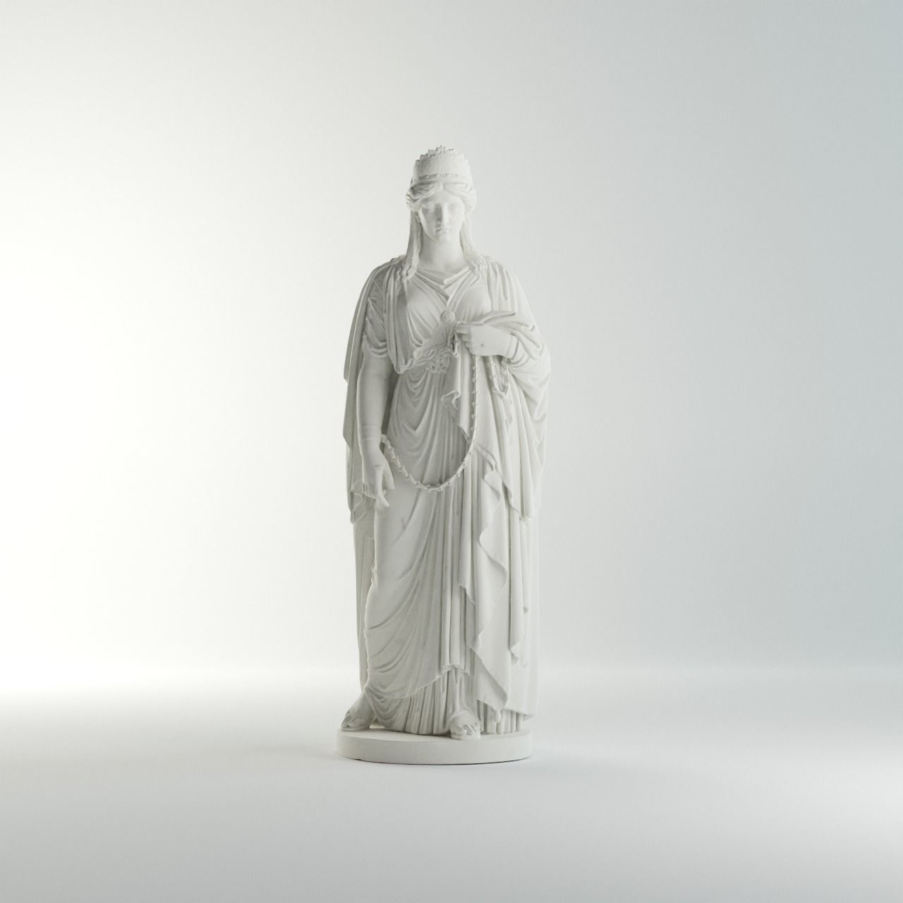 Zenobia in Chains Sculpture VR AR Mobile-ready Game-ready Low-poly 3D model_4