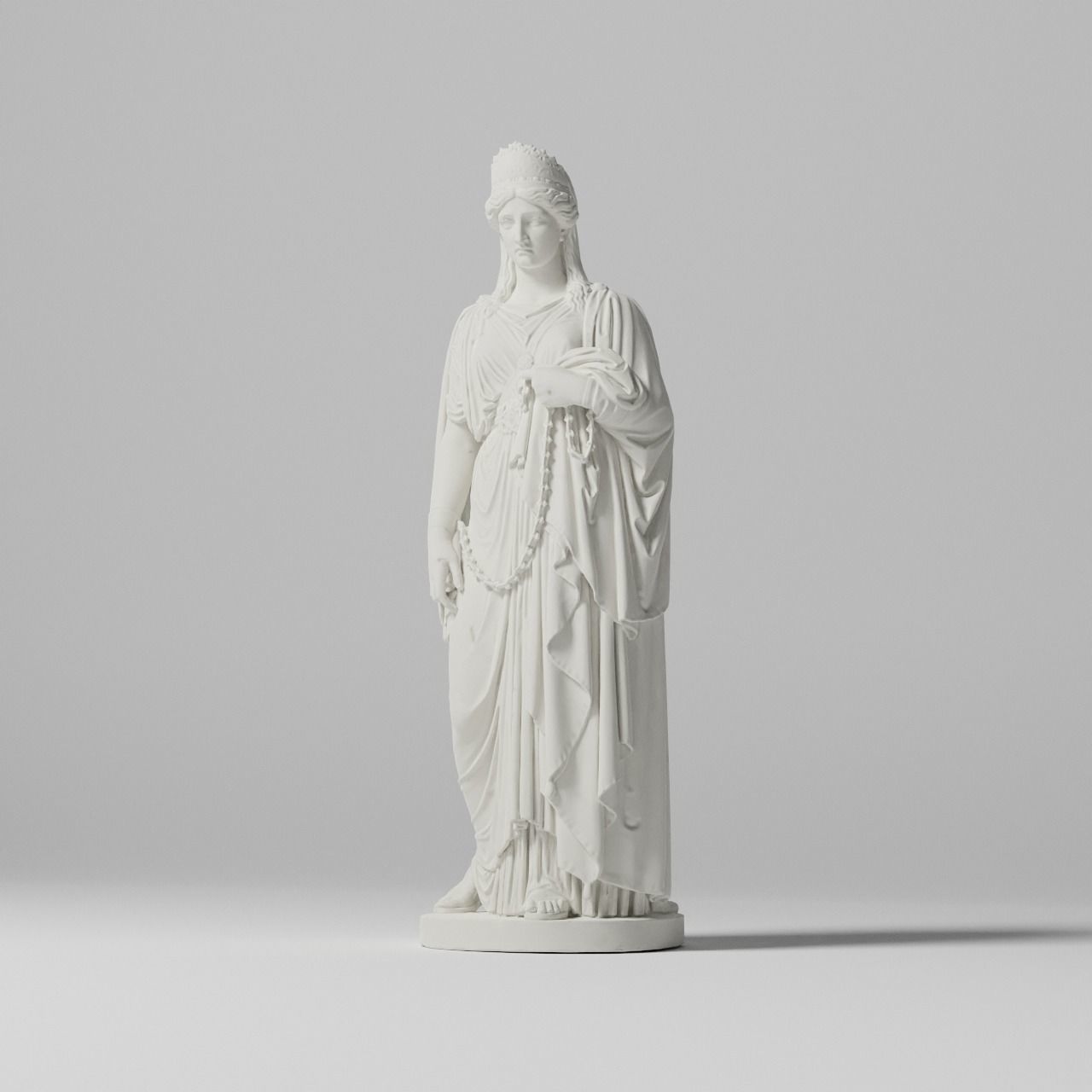 Zenobia in Chains Sculpture VR AR Mobile-ready Game-ready Low-poly 3D model_7