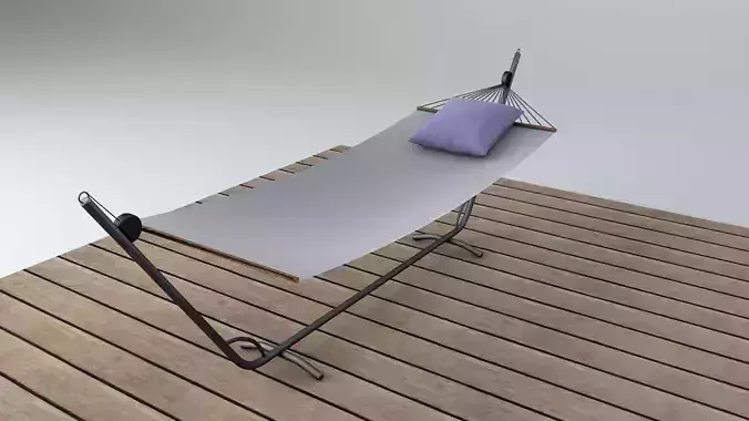 Hammock on wooden deck