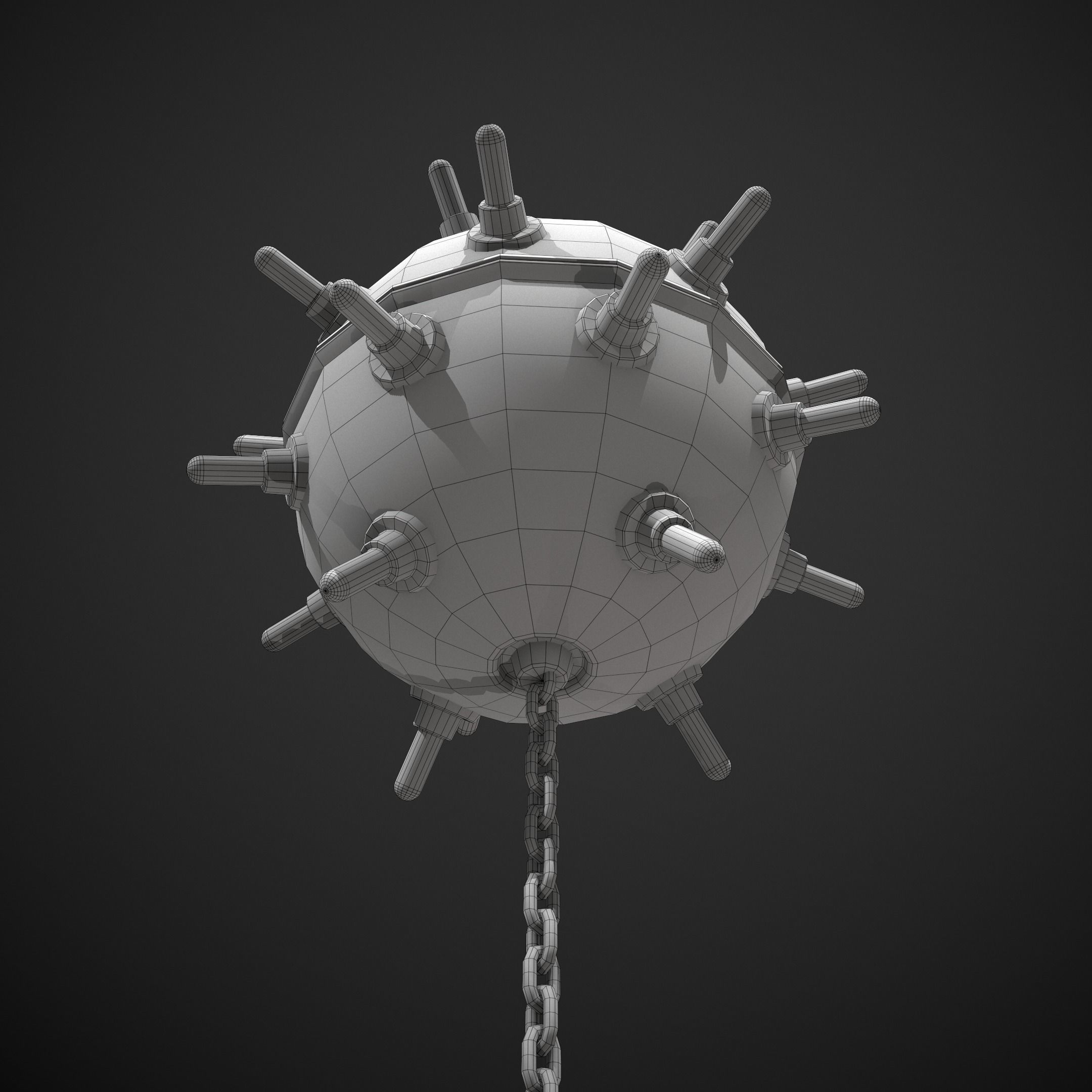 Naval Mine Low-poly 3D model_3