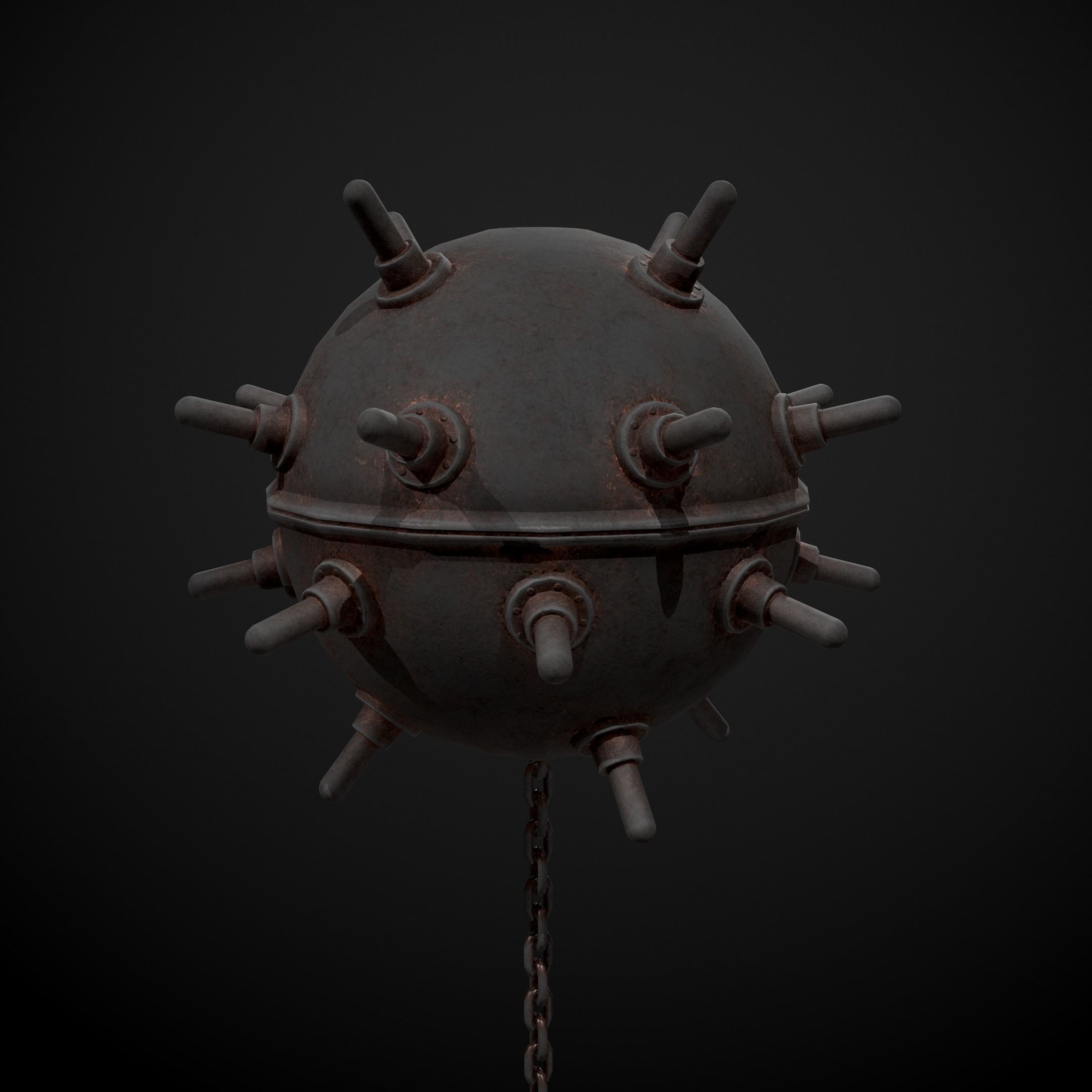 Naval Mine Low-poly 3D model_0