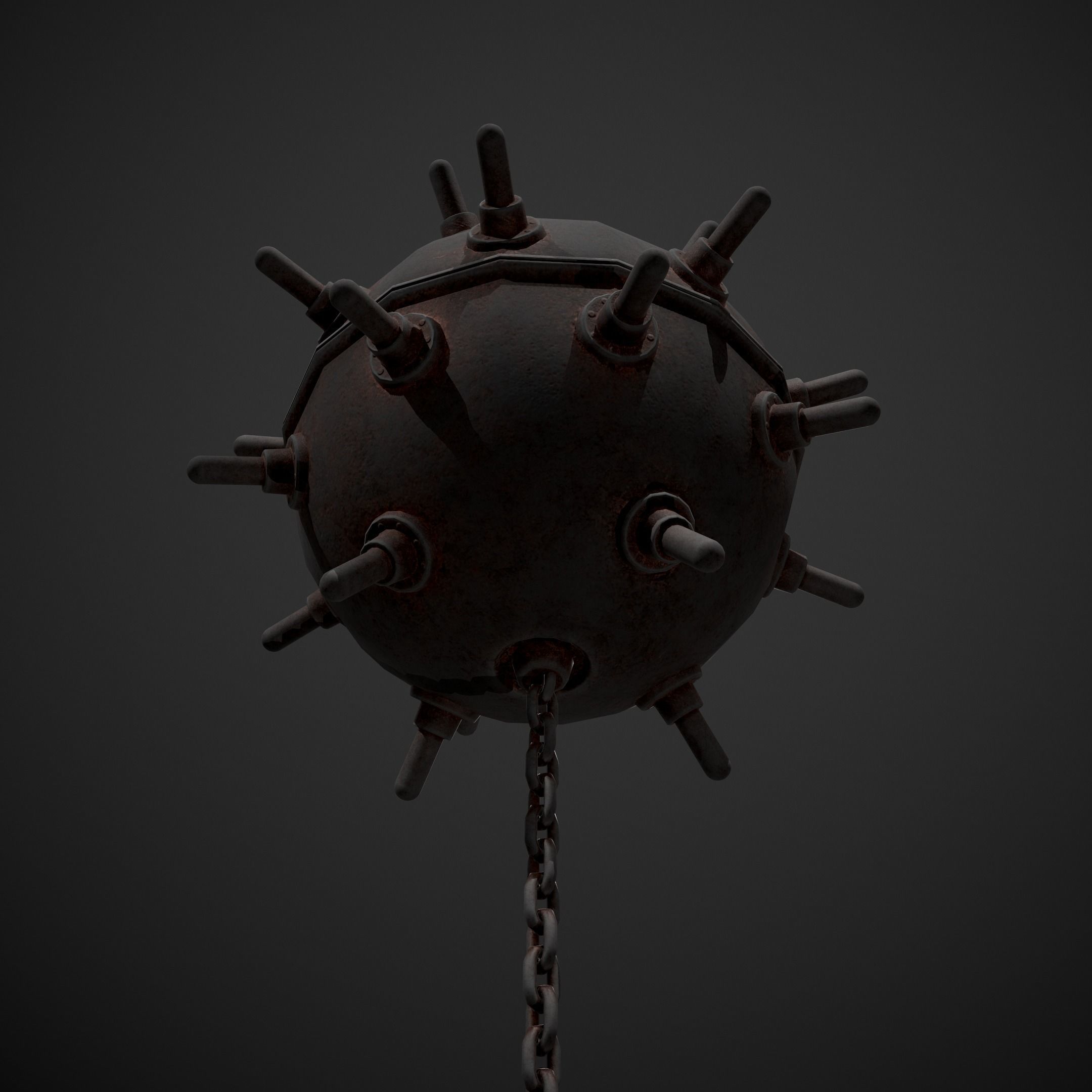 Naval Mine Low-poly 3D model_2