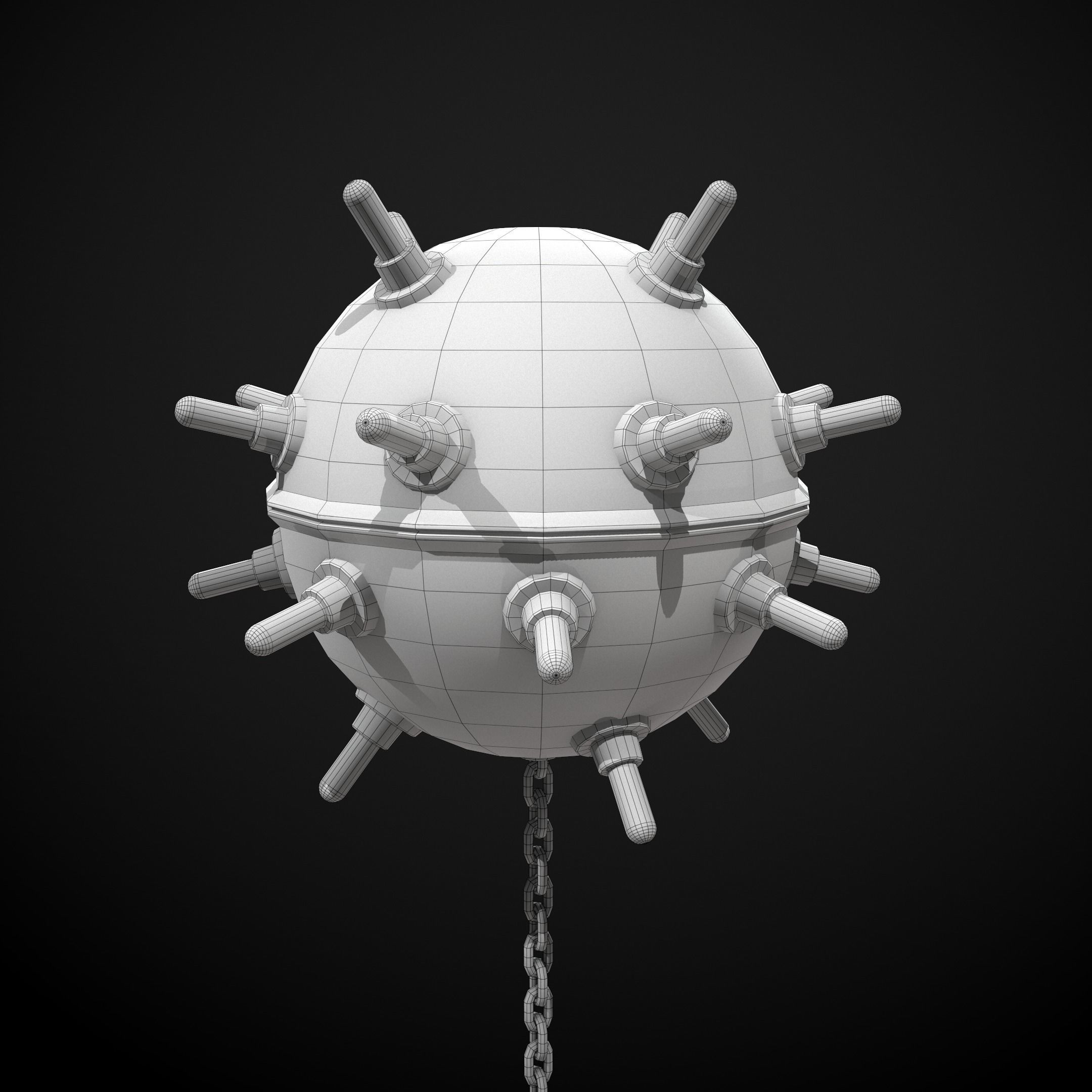 Naval Mine Low-poly 3D model_1