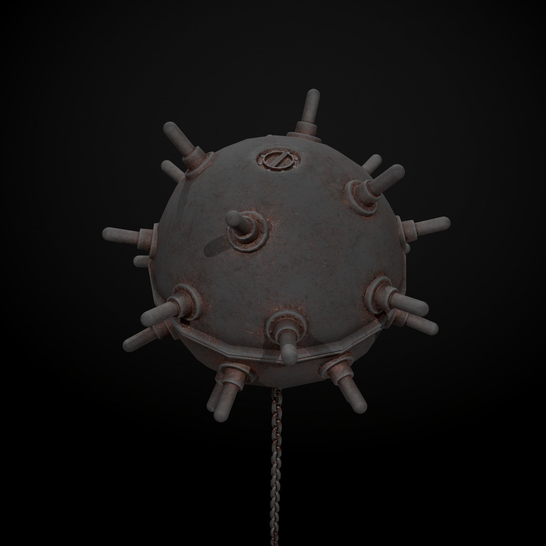 Naval Mine Low-poly 3D model_4