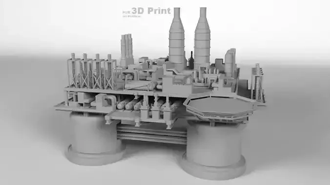 oil platform 3D print model