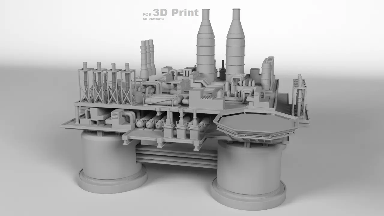 oil platform 3D print model_0
