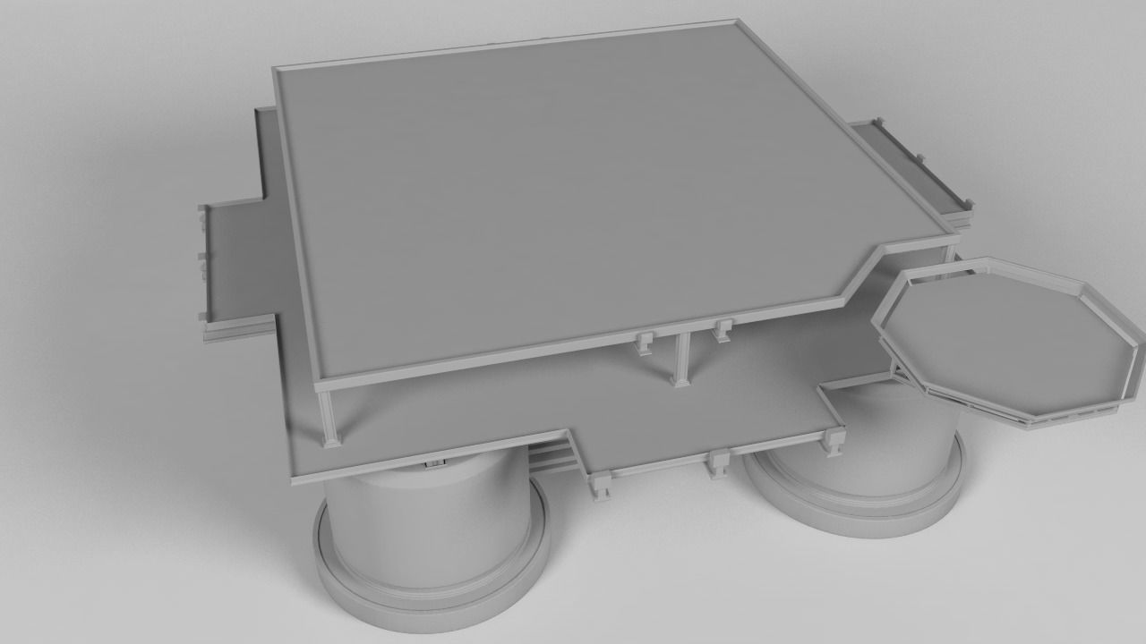 oil platform 3D print model_3