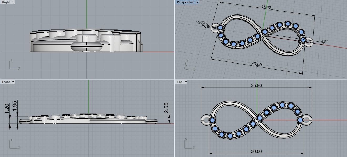 Infinity pendant 3D print model_11