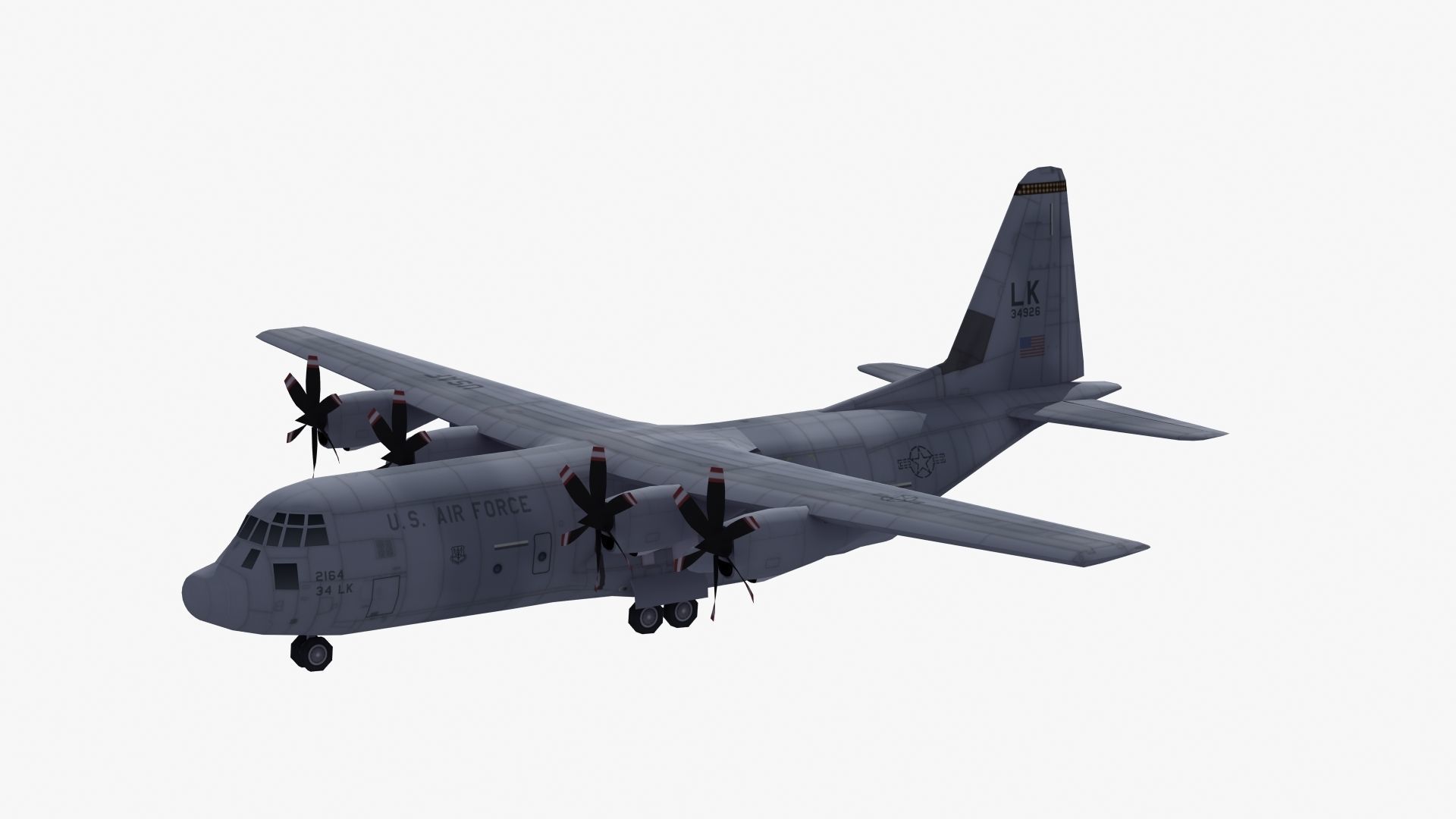 C130 Transport Aircraft 3D model_19