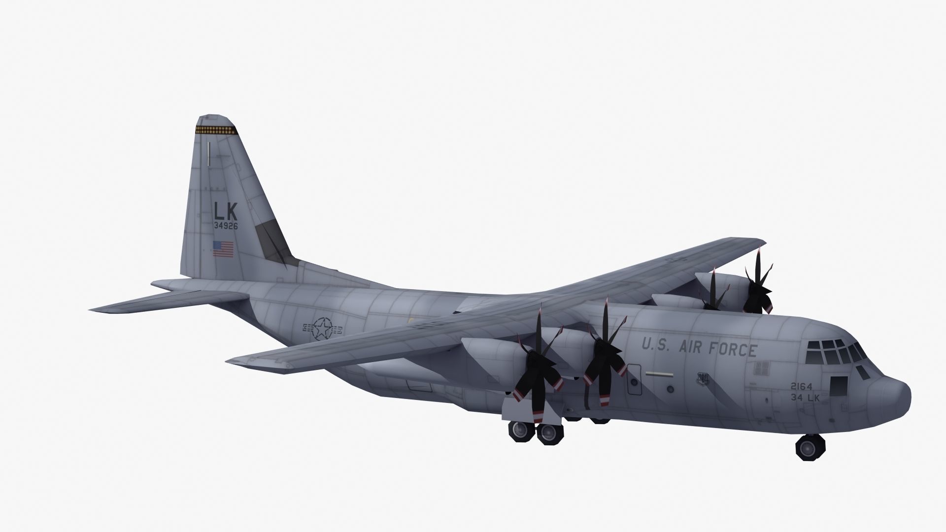 C130 Transport Aircraft 3D model_28
