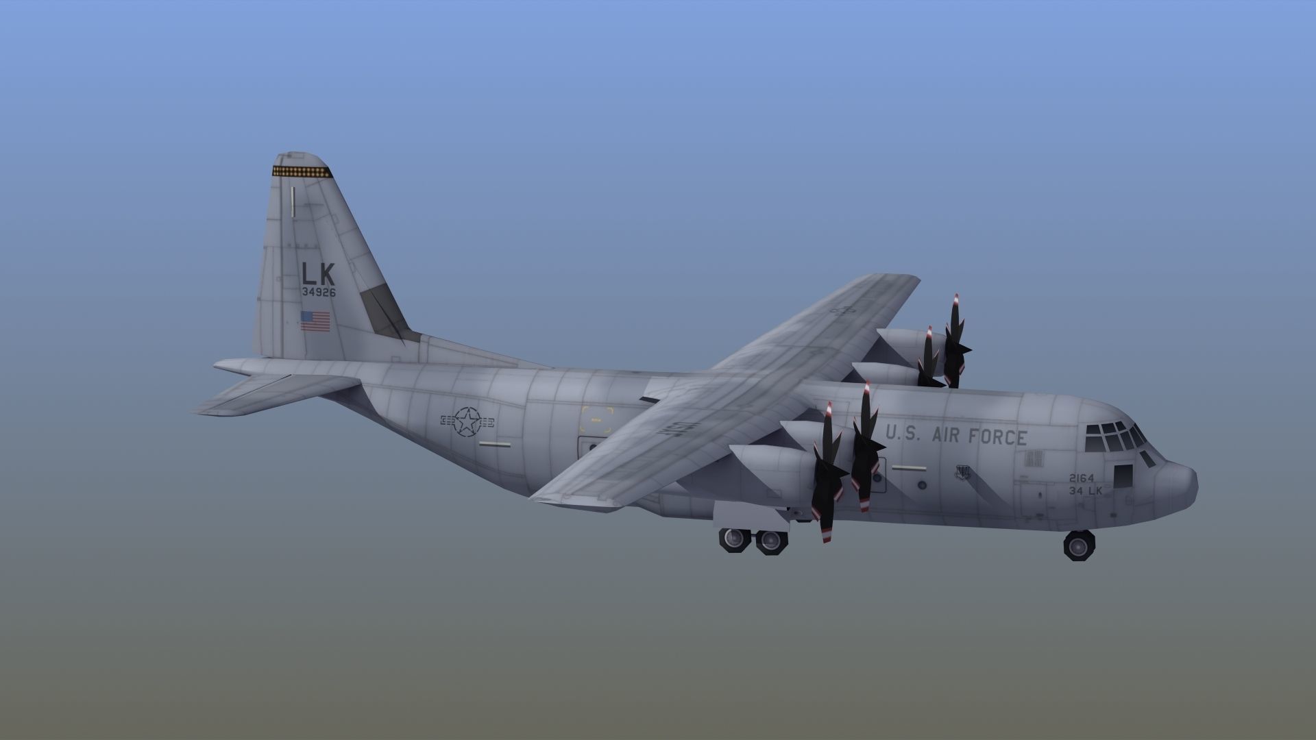 C130 Transport Aircraft 3D model_9