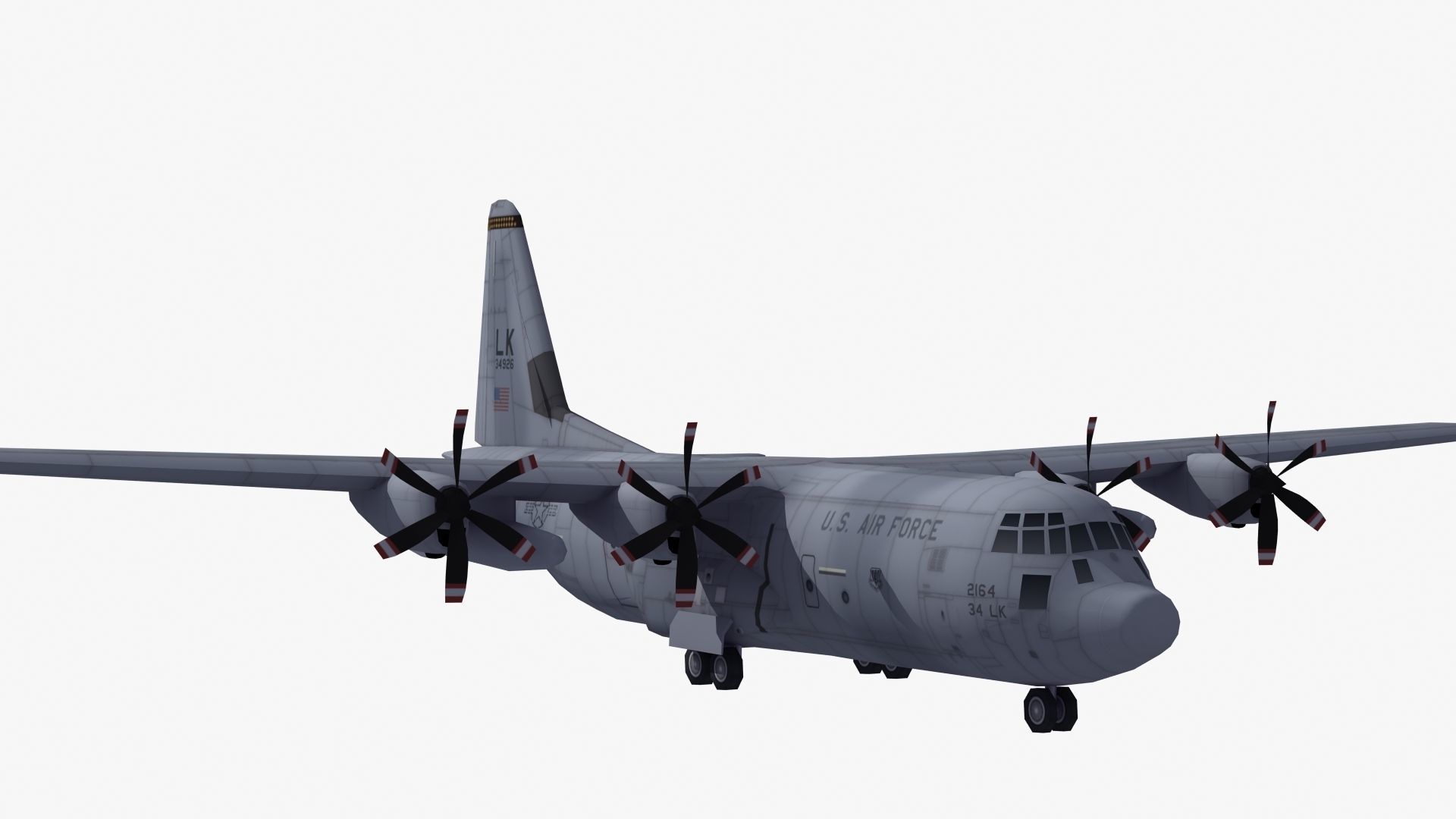 C130 Transport Aircraft 3D model_29