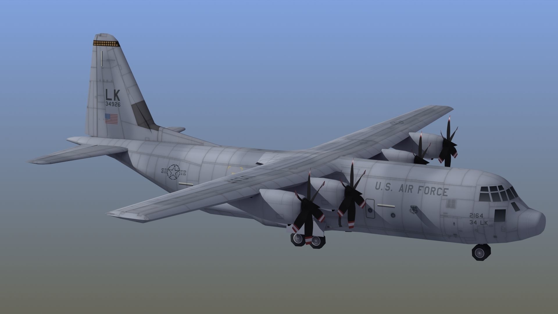 C130 Transport Aircraft 3D model_8