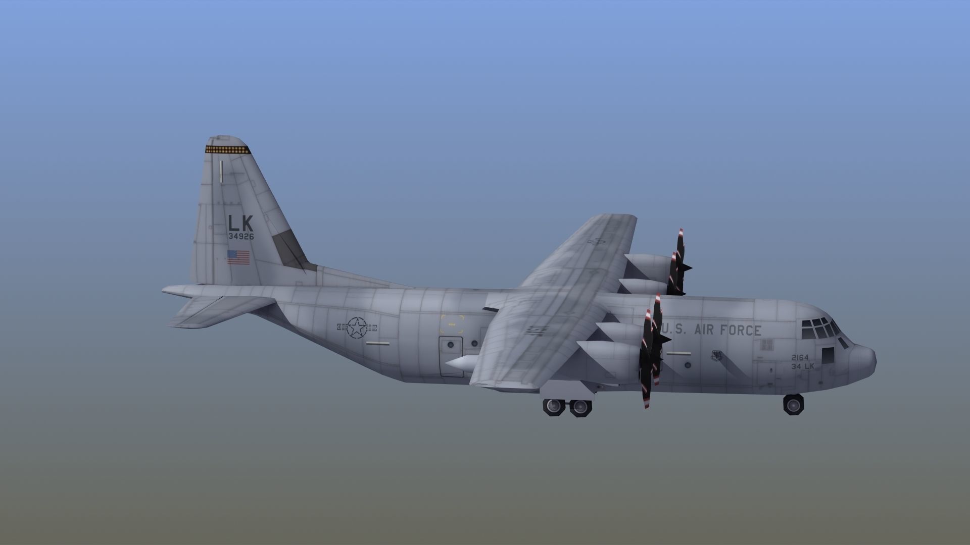 C130 Transport Aircraft 3D model_10