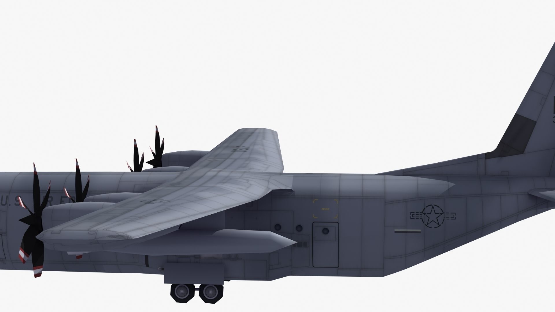 C130 Transport Aircraft 3D model_20